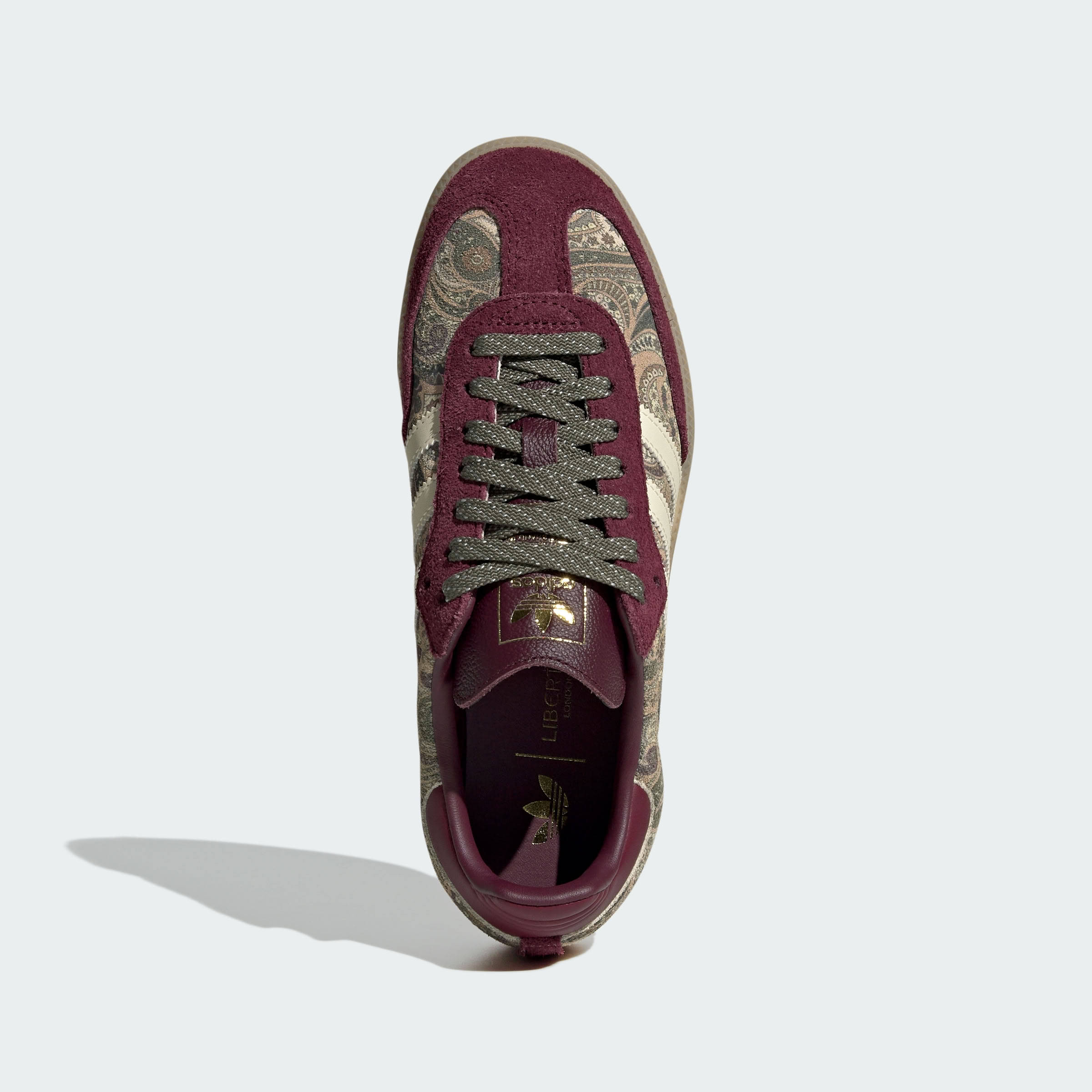 Liberty London x adidas Samba OG Maroon Warm Vanilla Top