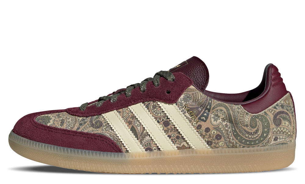 Liberty London x adidas Samba OG Maroon Warm Vanilla
