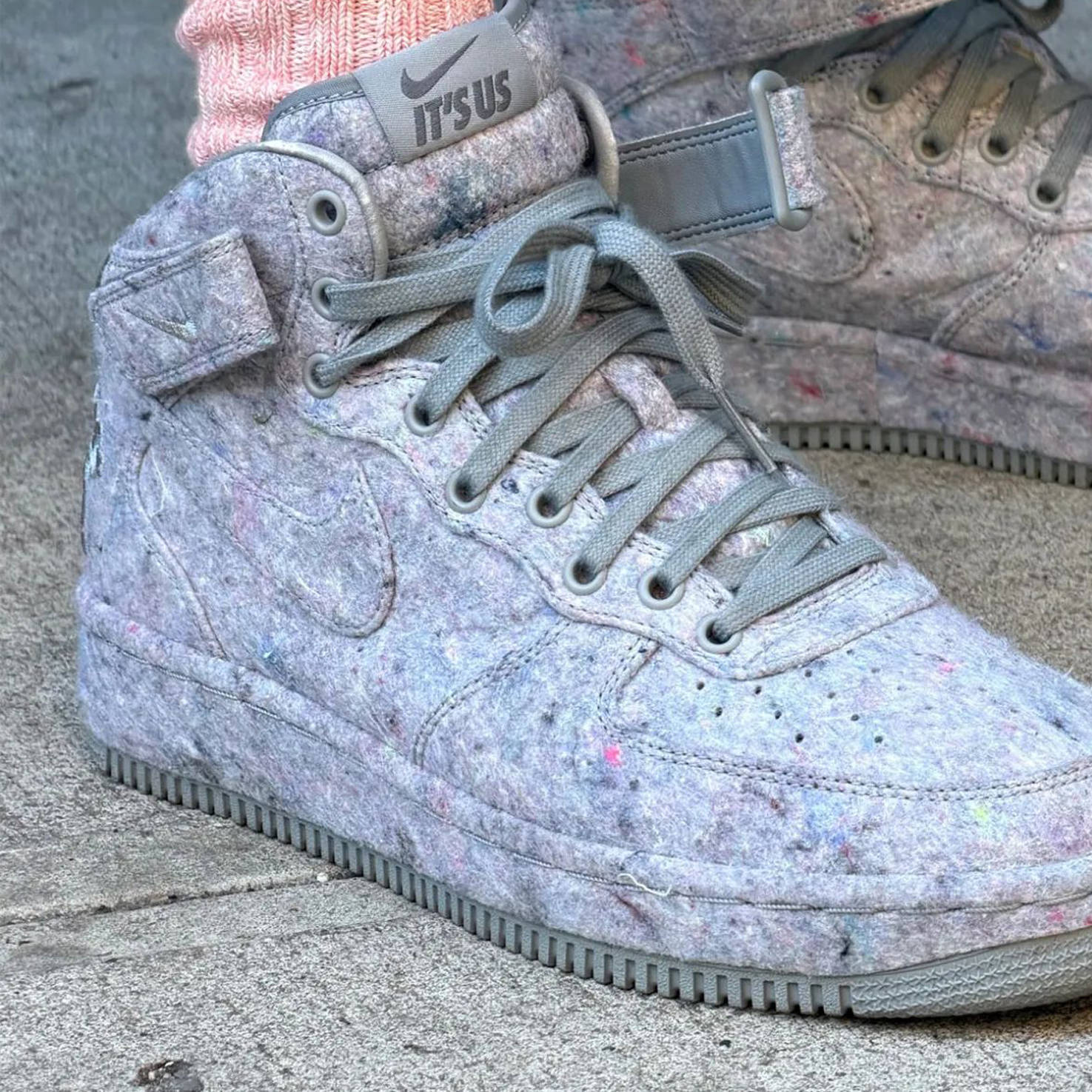 Lil Yachty x Concrete Boys x Nike Air Force 1 Mid Space Hippie heel