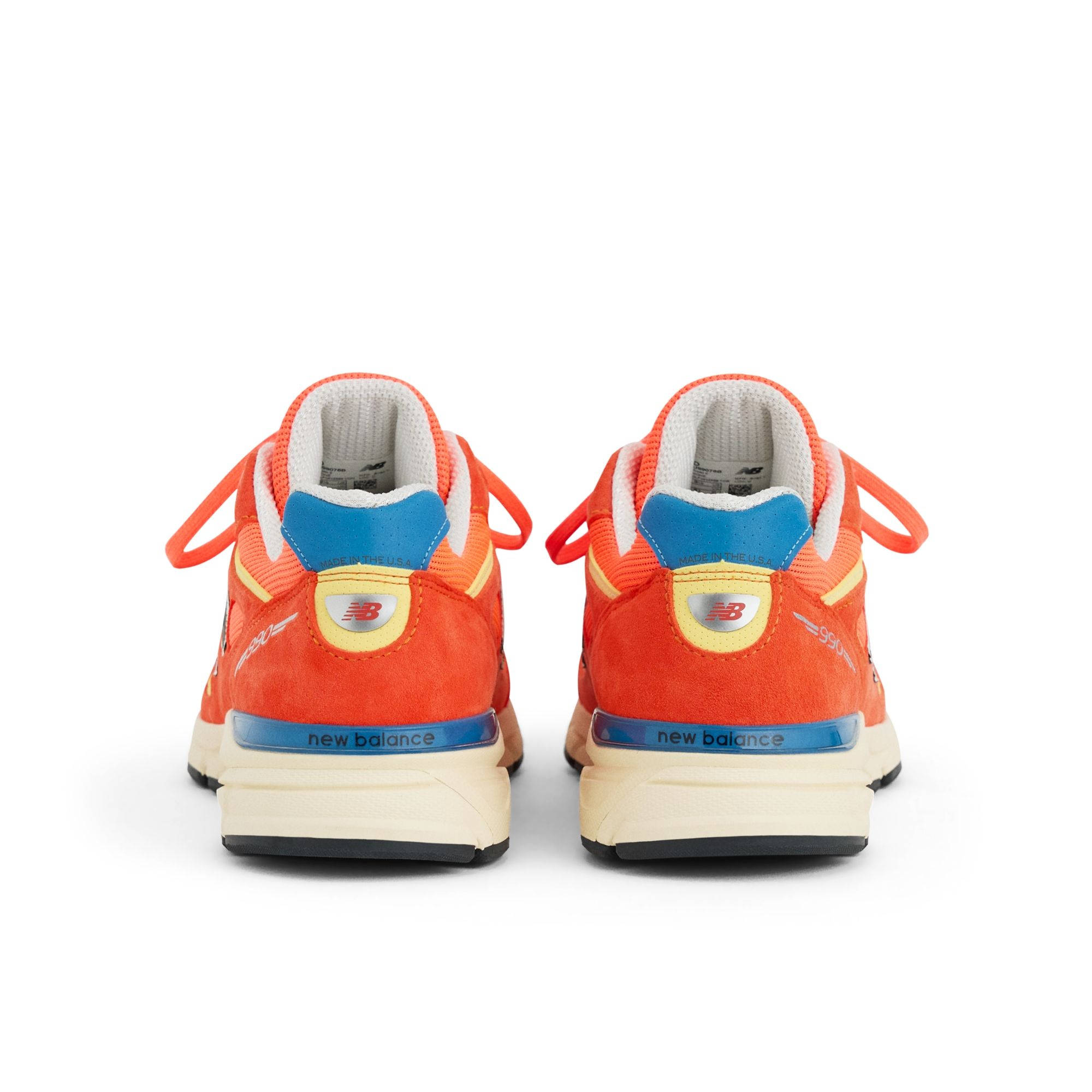 New Balance 990v4 Urgent Red Maize back