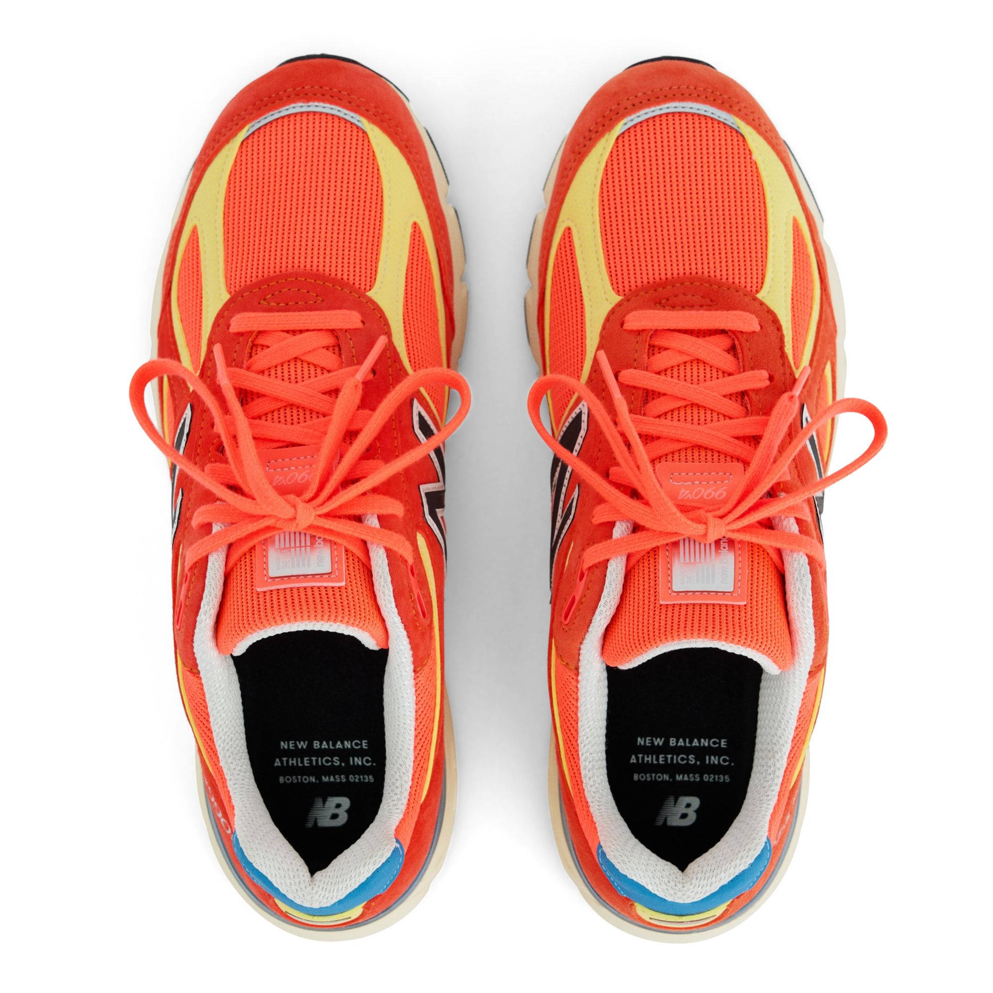 New Balance 990v4 Urgent Red Maize middle