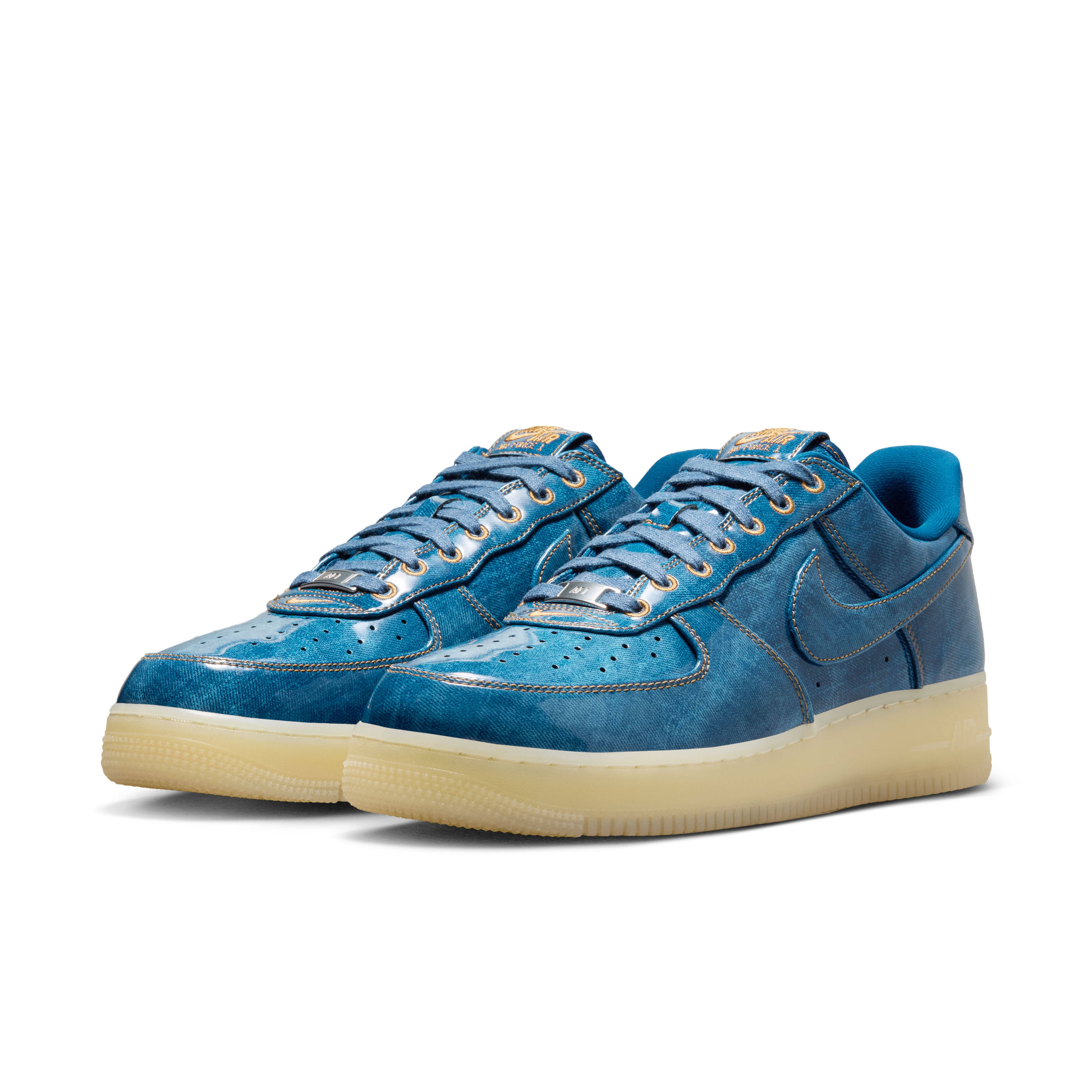 Nike Air Force 1 Low Patent Denim Pair