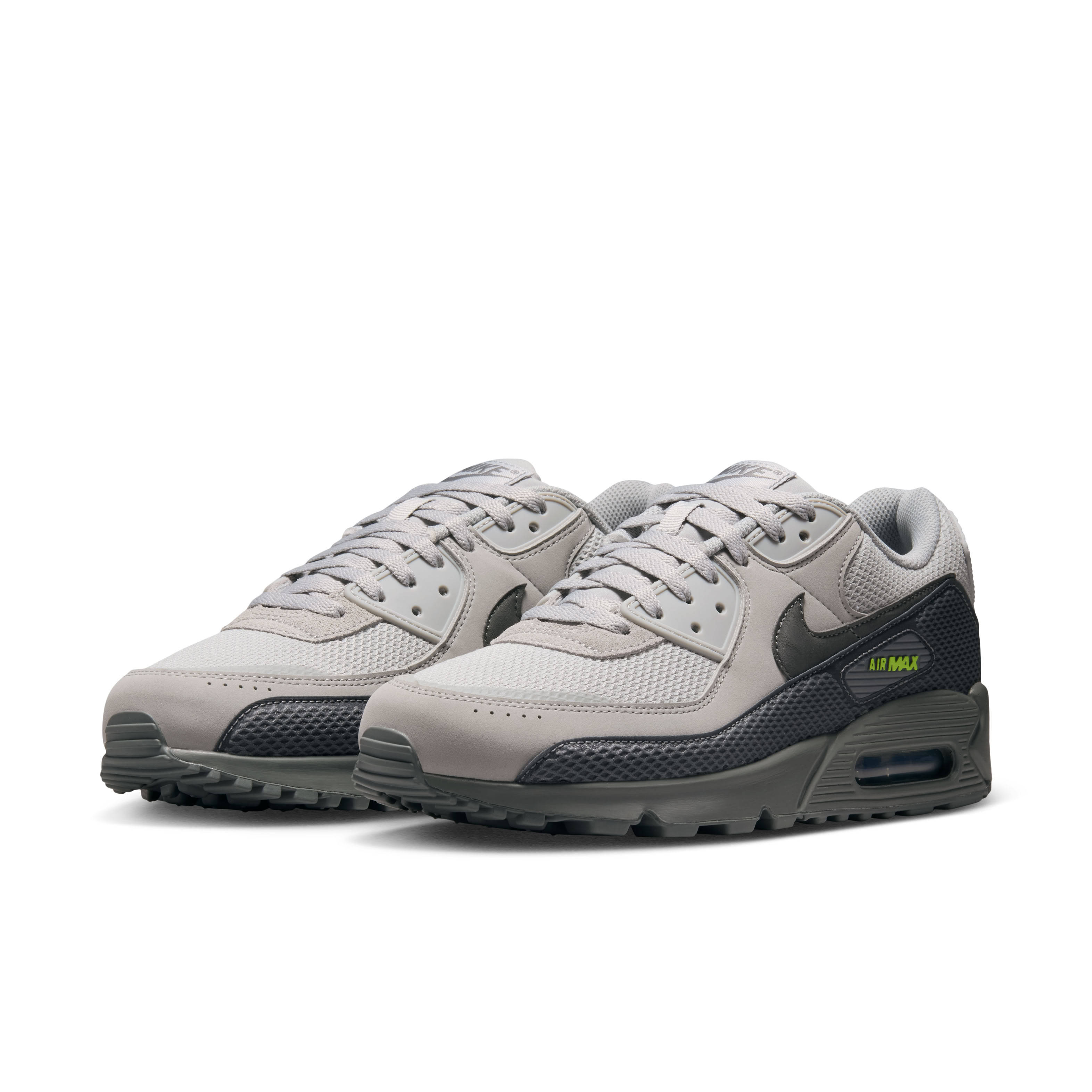 Nike Air Max 90 Premium Volt Iron Grey Pair