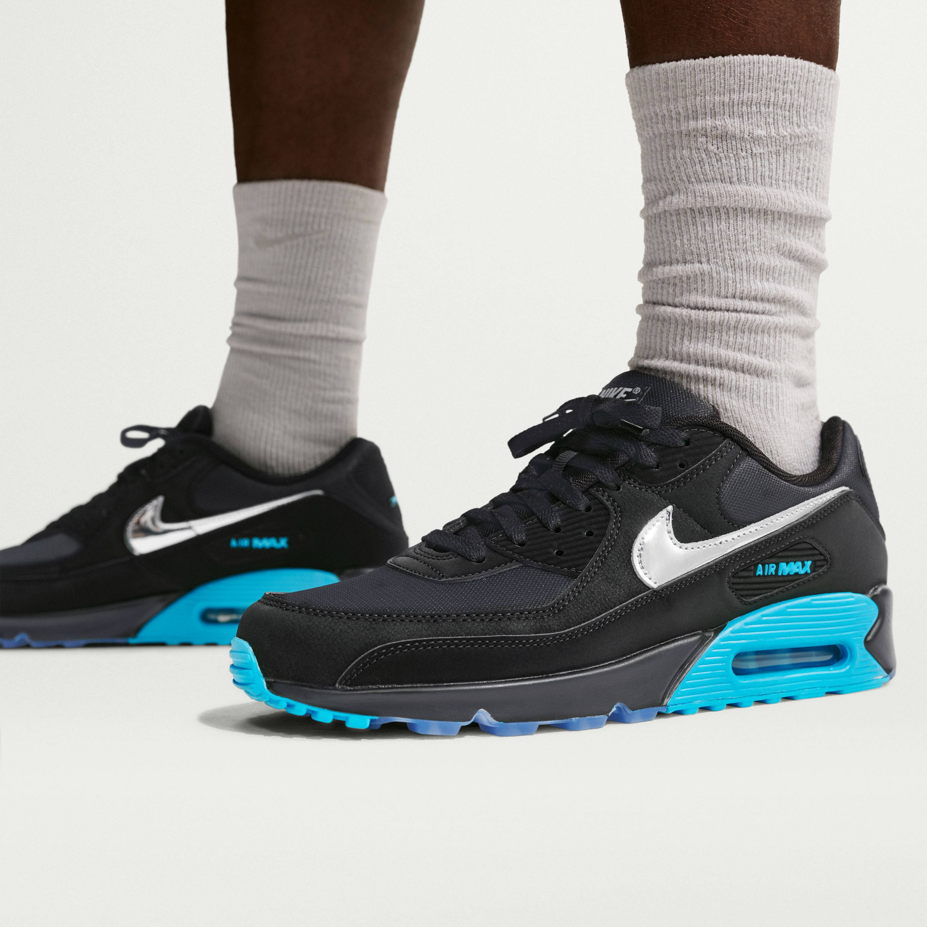 Nike Air Max 90 Scorpion Black IQ9438-001 on foot