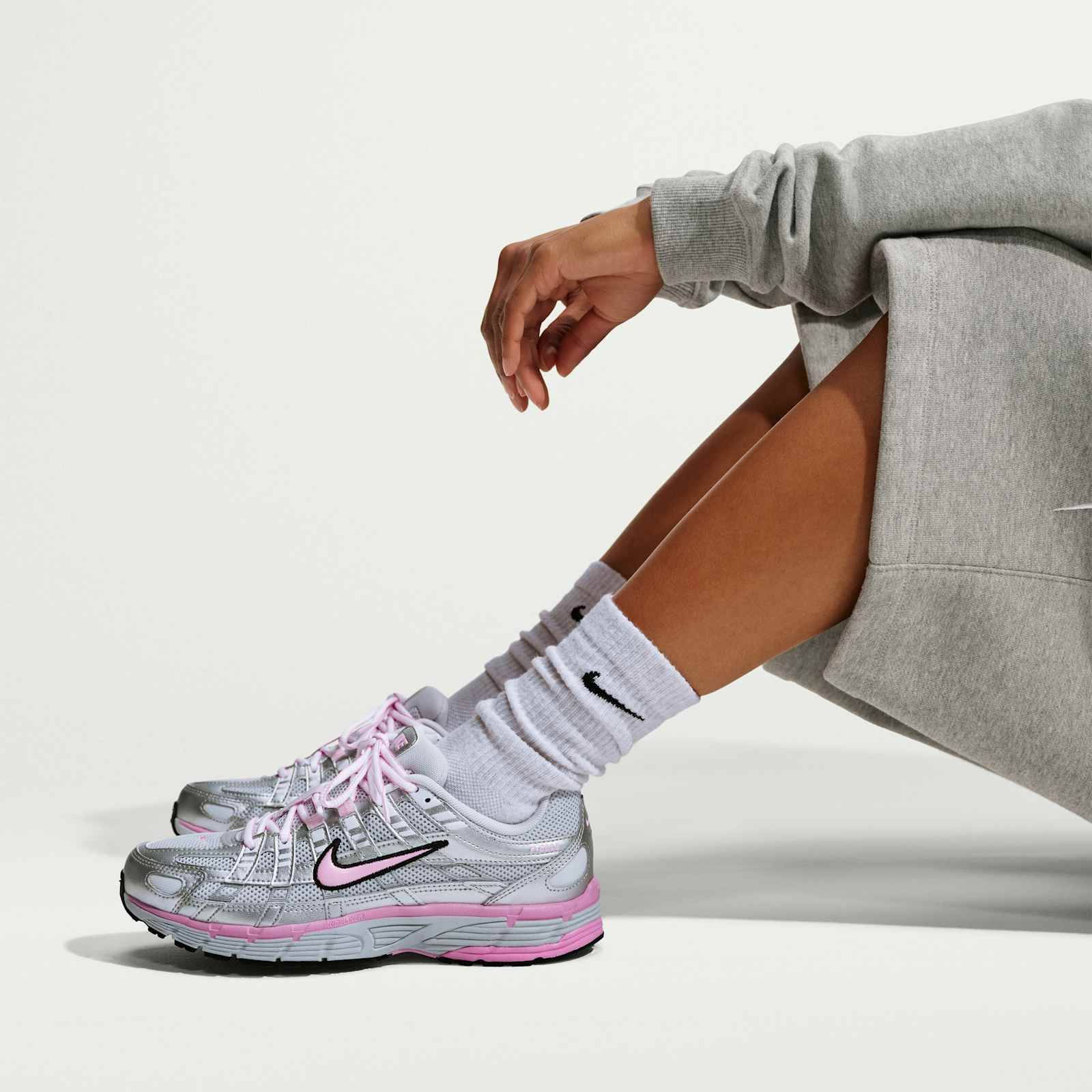 Nike P-6000 Silver Pink Rise BV1021-020 on foot
