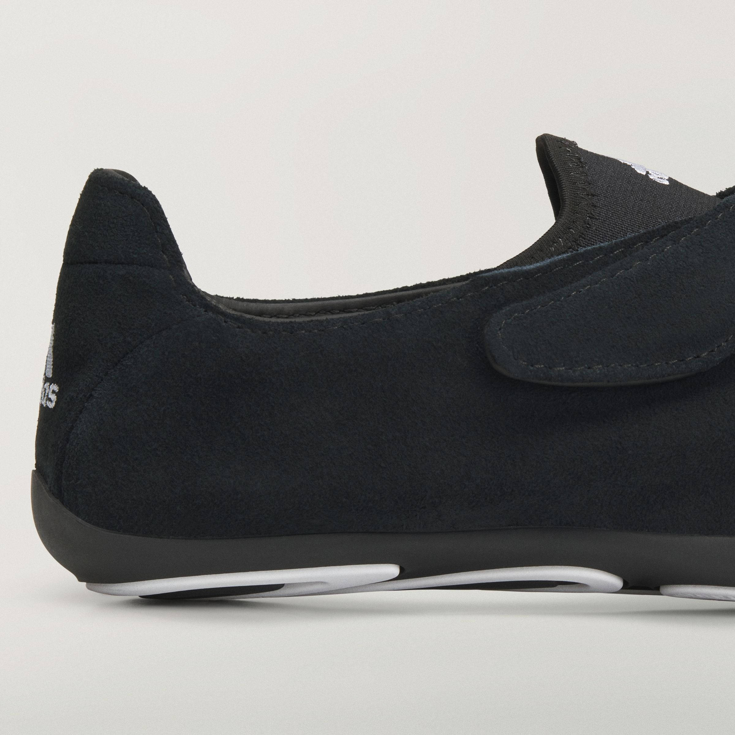 Pharrell x adidas Virginia Vario Flat Earther Suede Black KJ0953 heel