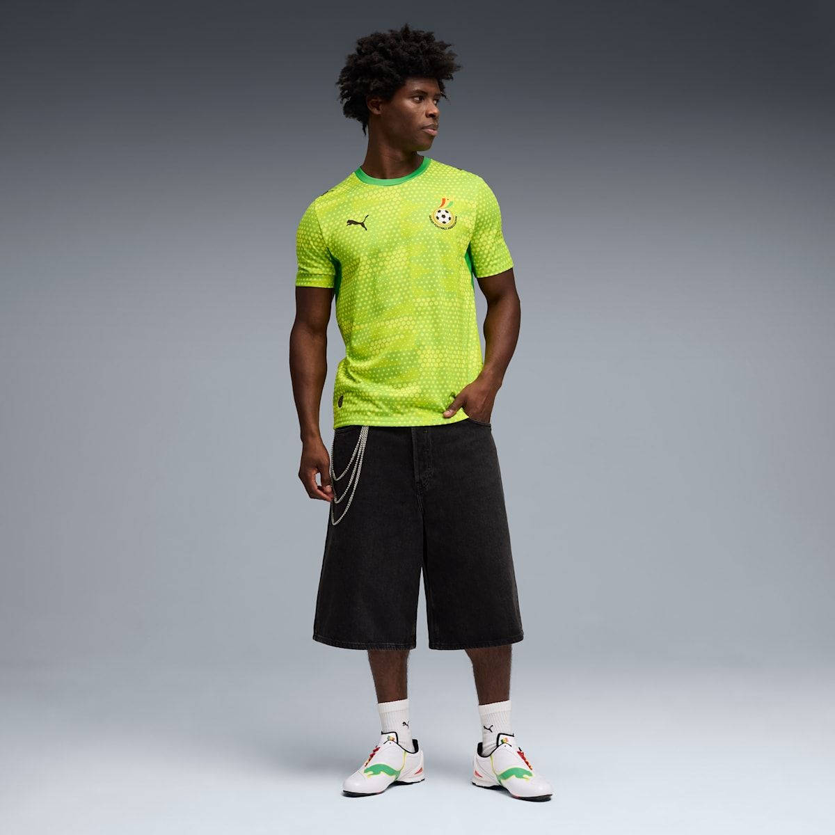 SALEHE BEMBURY x GHANA x PUMA Goalkeeper Jersey Lime 787099-88 full