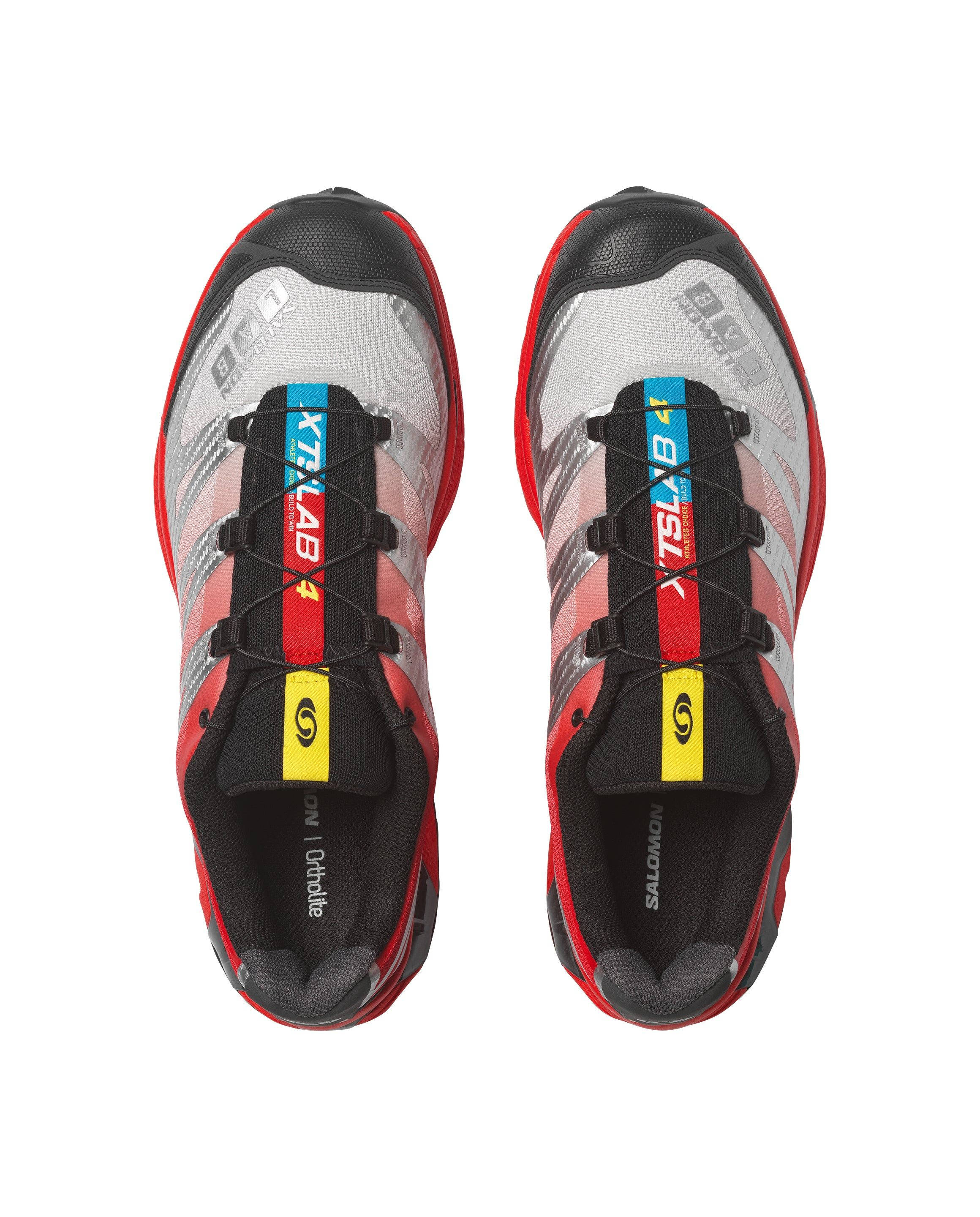 Salomon XT-4 OG Race Flag Silver Fiery Red L49217000 on foot middle