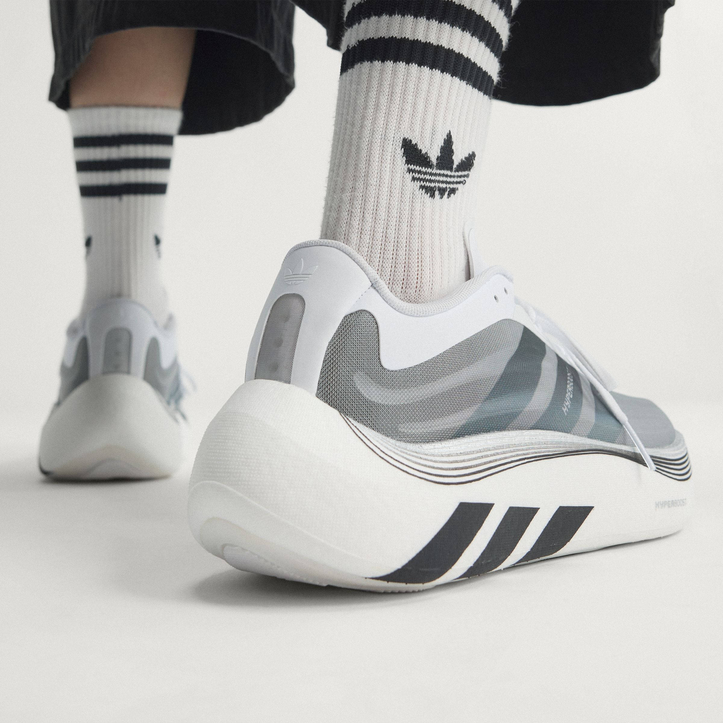 adidas Hyperboost Euphoria LT Black White Silver LA5997 on foot back