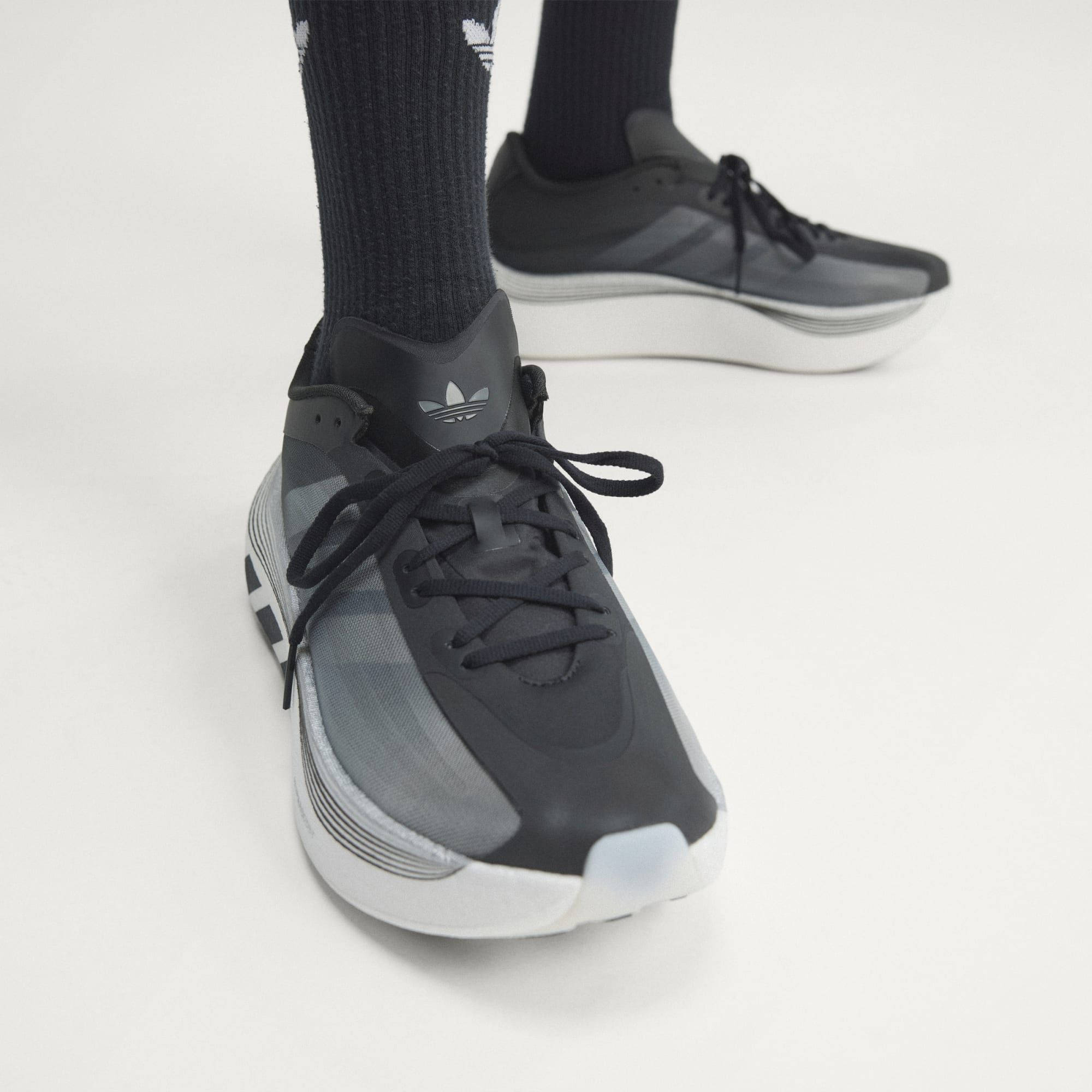 adidas Hyperboost Euphoria LT Core Black White KZ8508 on foot