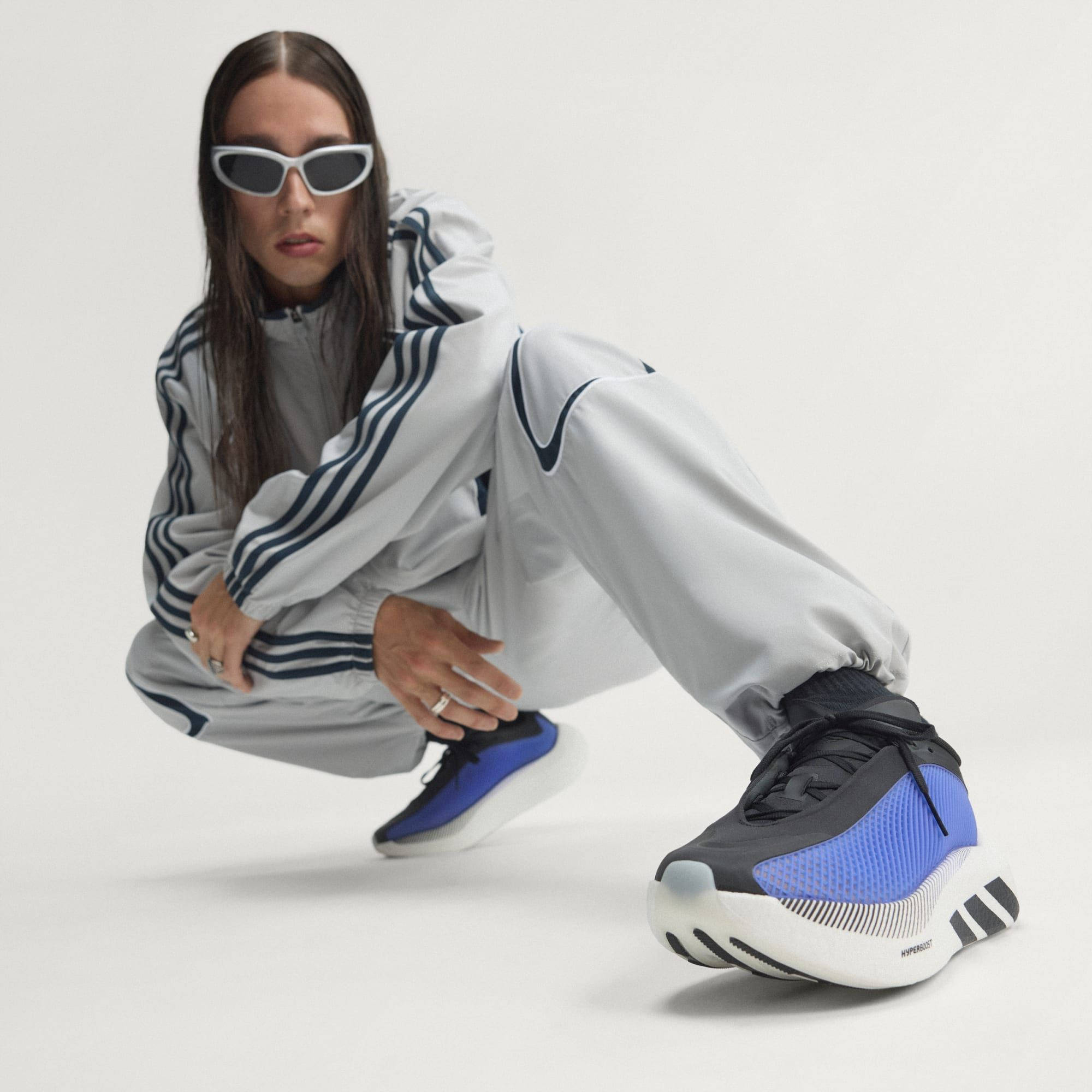 adidas Hyperboost Euphoria White Blue LA5974 on foot