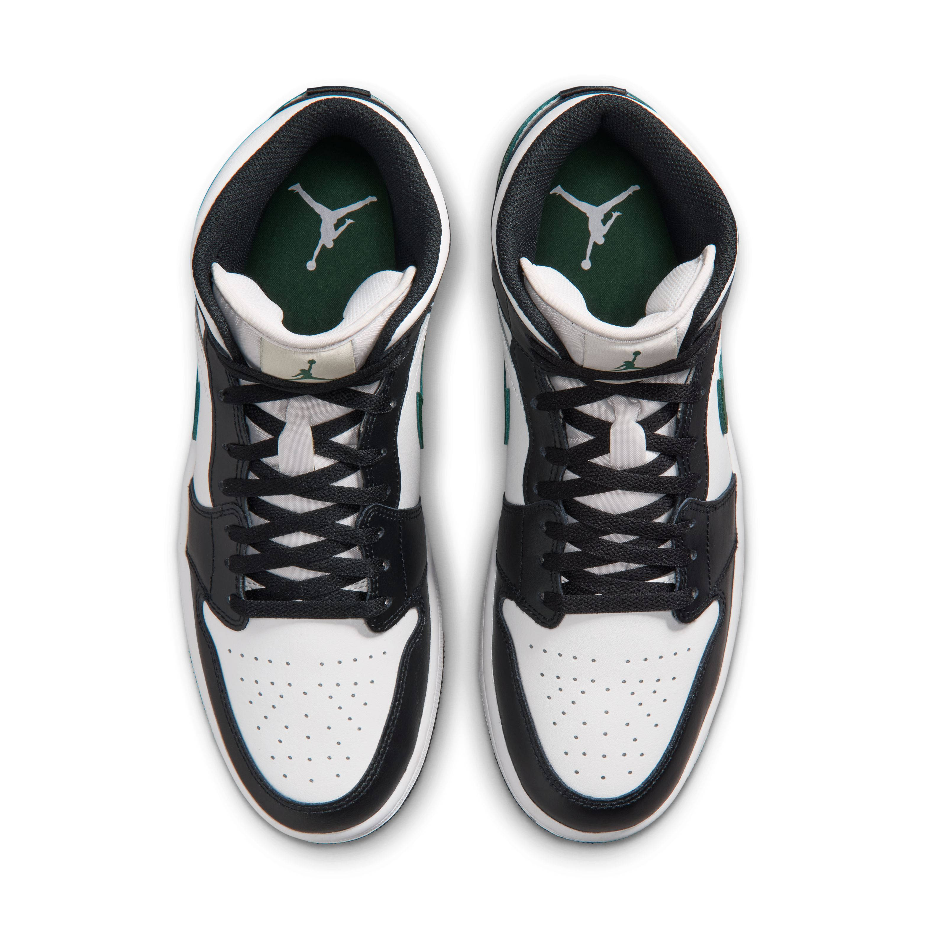 Air Jordan 1 Mid Black Gorge Green DQ8426-004 middle