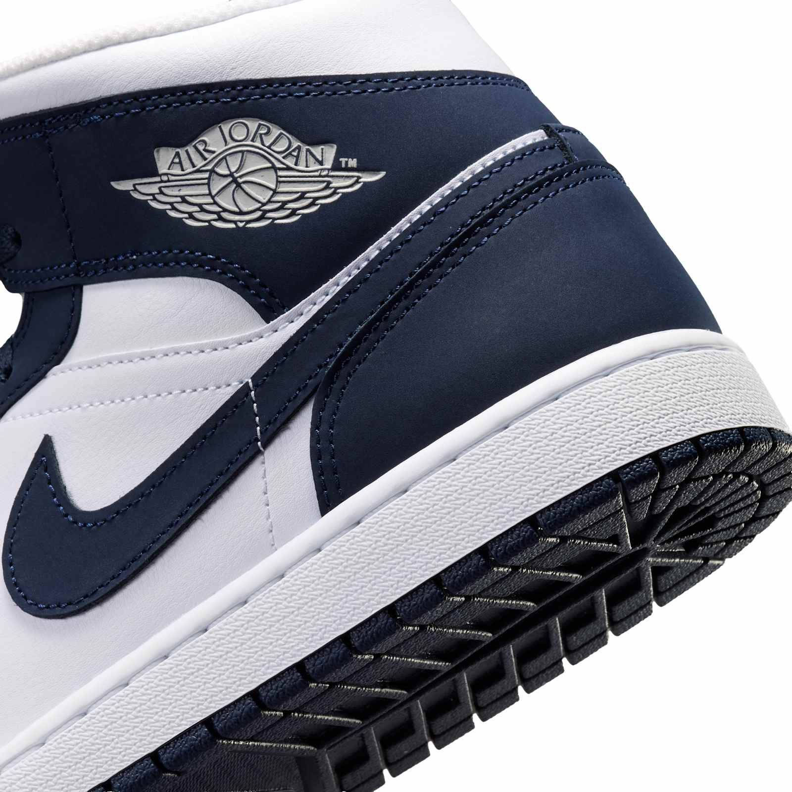 Air Jordan 1 Mid Obsidian White IV6046-400 heel