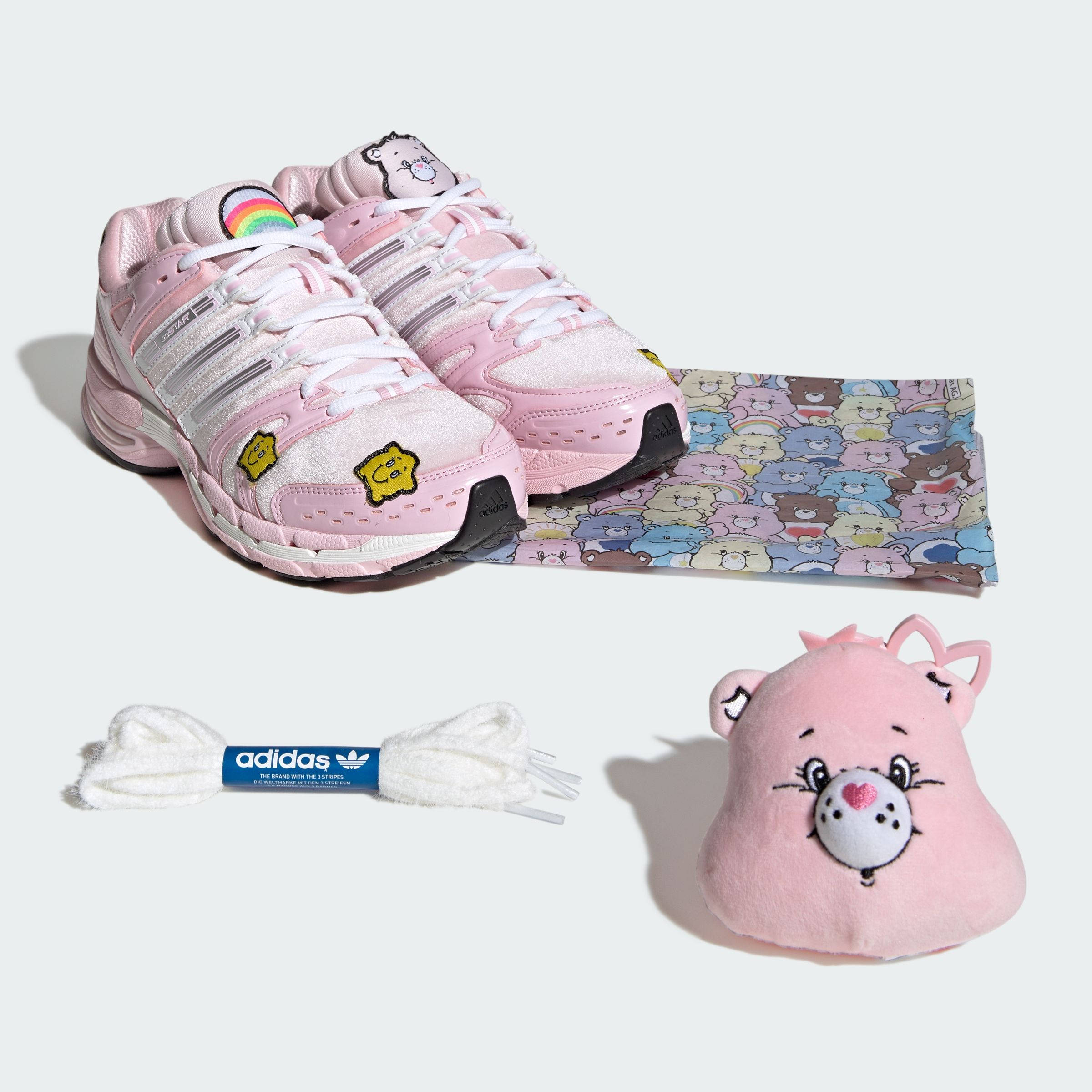 Care Bears x adidas Adistar Control 5 Pink KK2605 with accessories