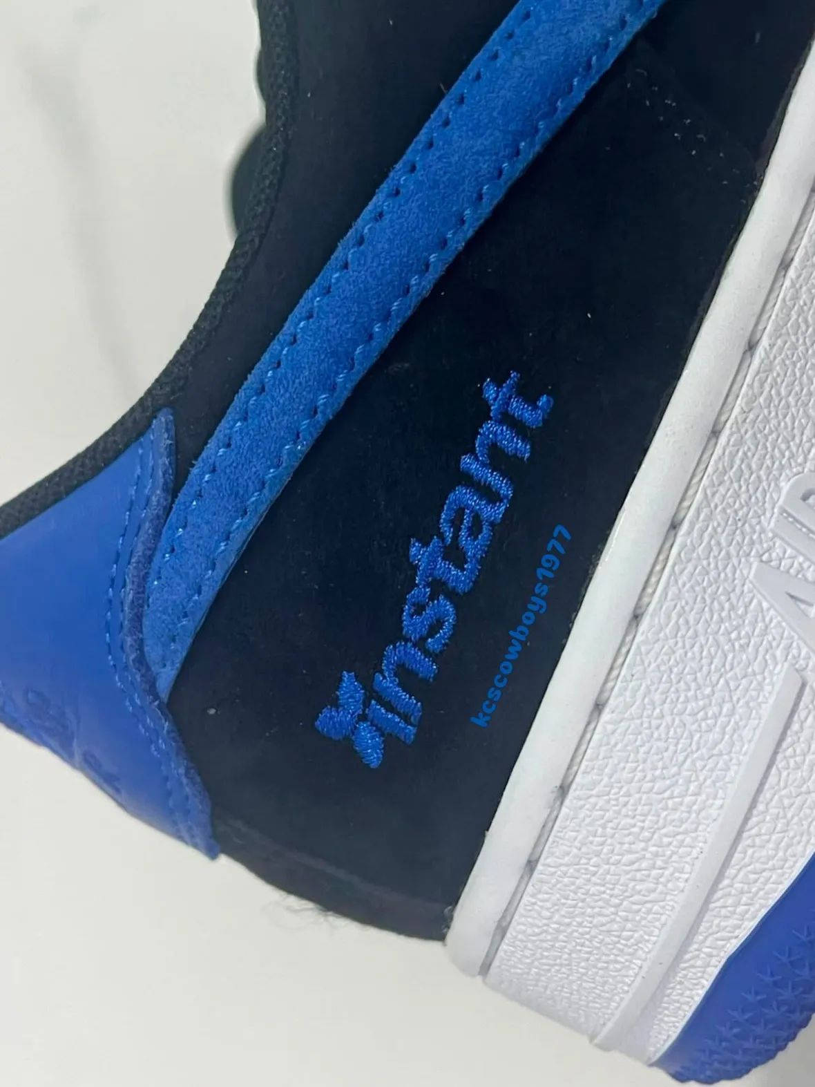 Instant Skateboards x Nike SB Air Force 1 Black Game Royal IV5289-002 branding