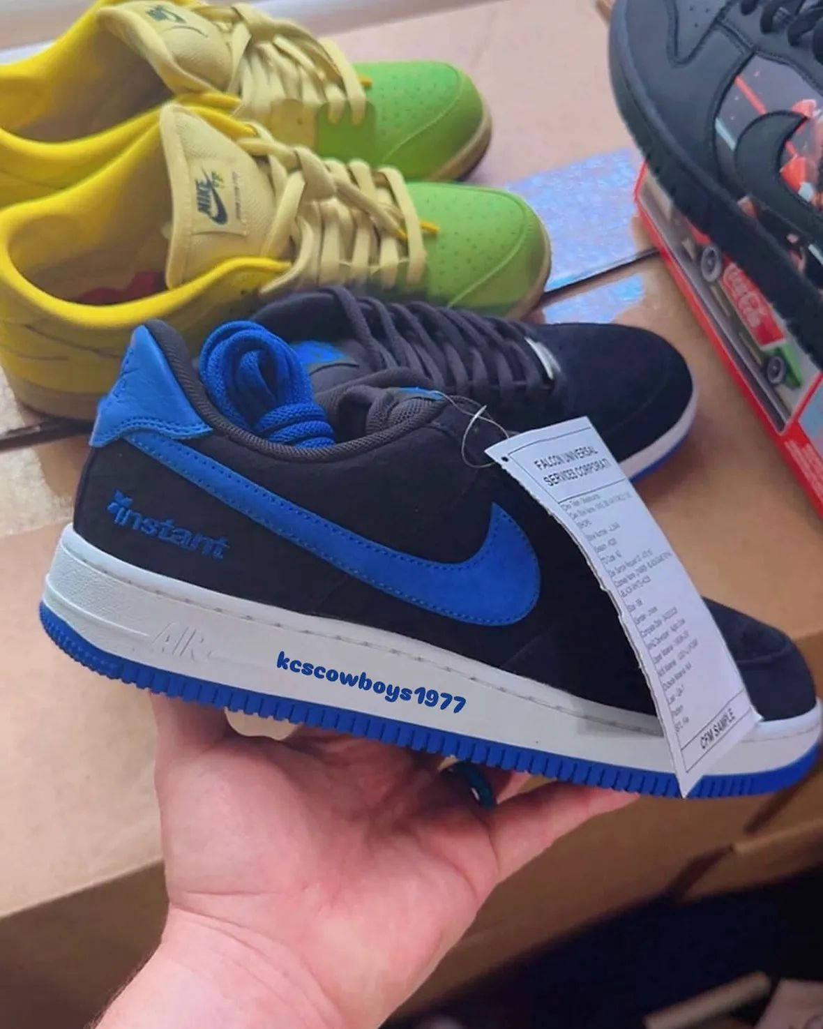 Instant Skateboards x Nike SB Air Force 1 Black Game Royal IV5289-002 first look
