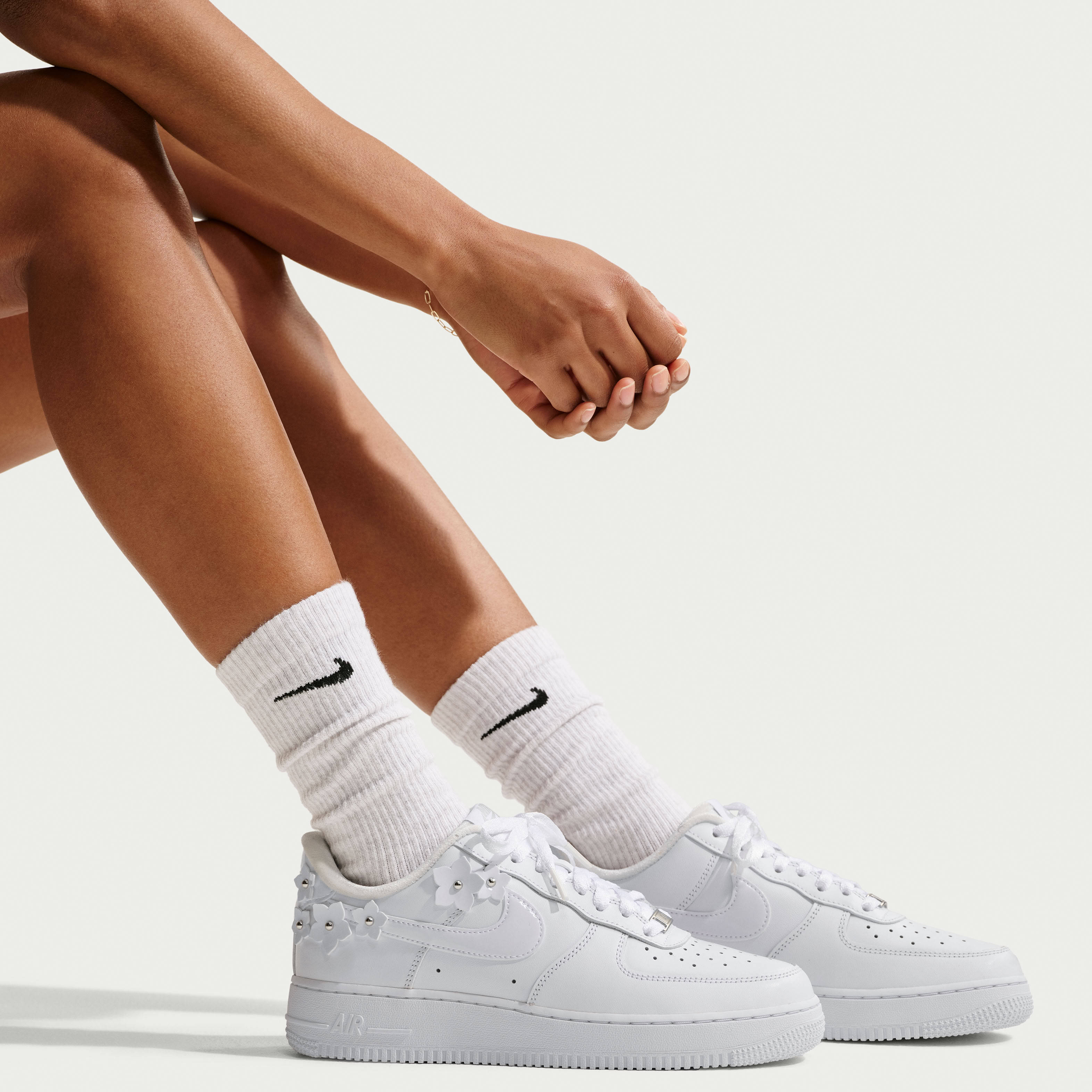 Nike Air Force 1 '07 Florette White On Feet