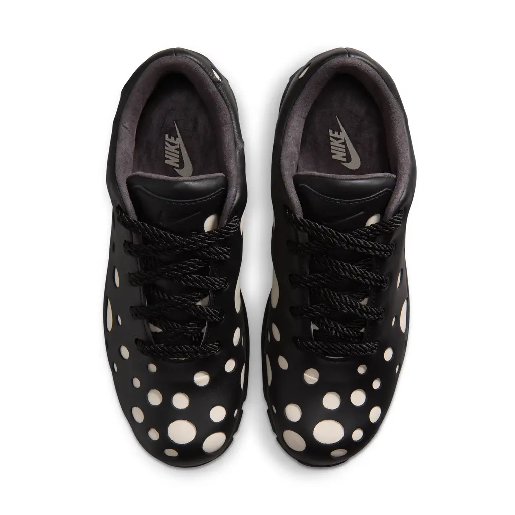 Nike Air Max Goadome Low Polka Dot Orewood top view showing thick rope-style laces and cut-out toe detail