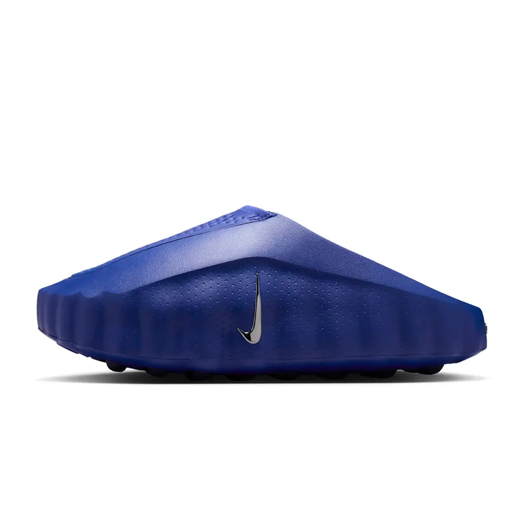 Nike Mind 001 Slide Old Royal lateral view showing Old Royal mule upper and Midnight Navy podded outsole