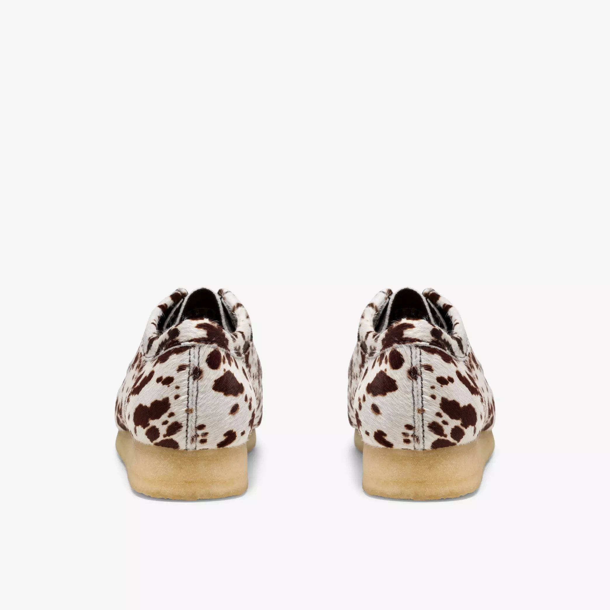 Clarks Wallabee Cow Print Brown 26327520-P back