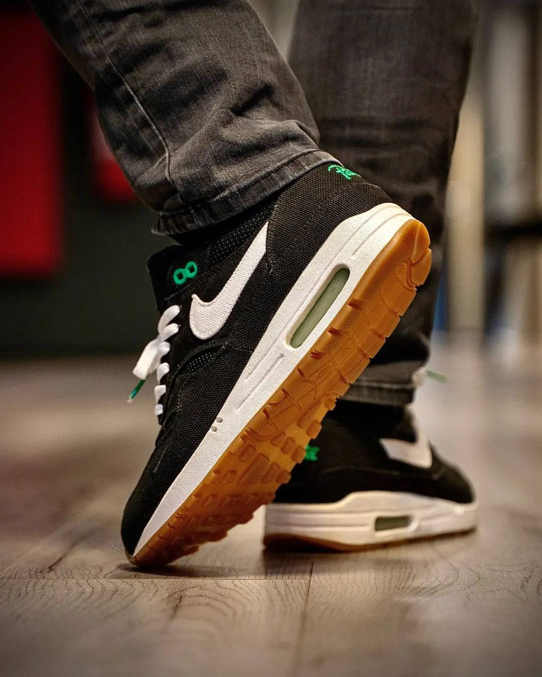Patta x Nike Air Max 1 Lucky Green IU3169-001 on foot back