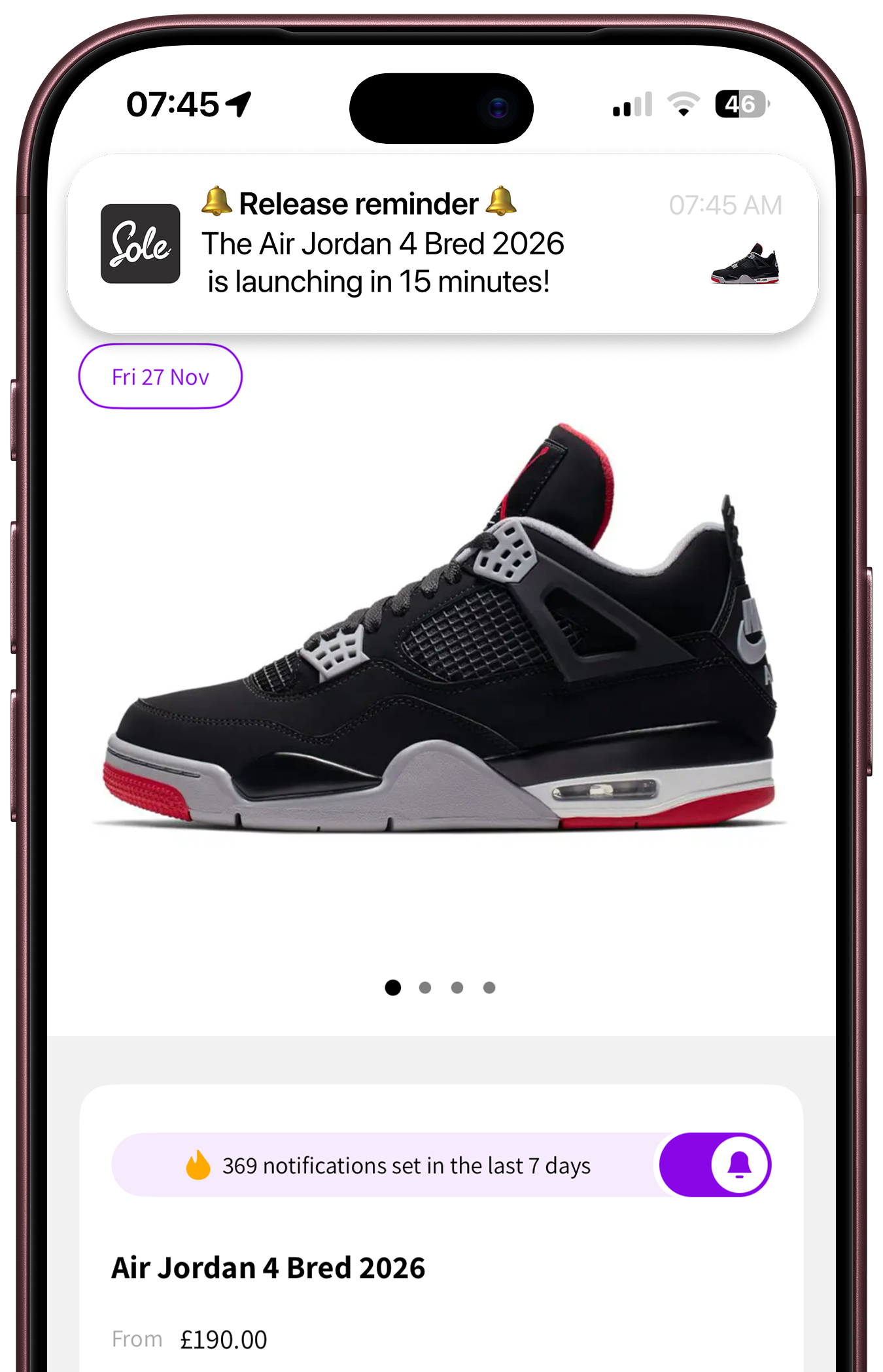 Get release reminders with The Sole Supplier iOS app