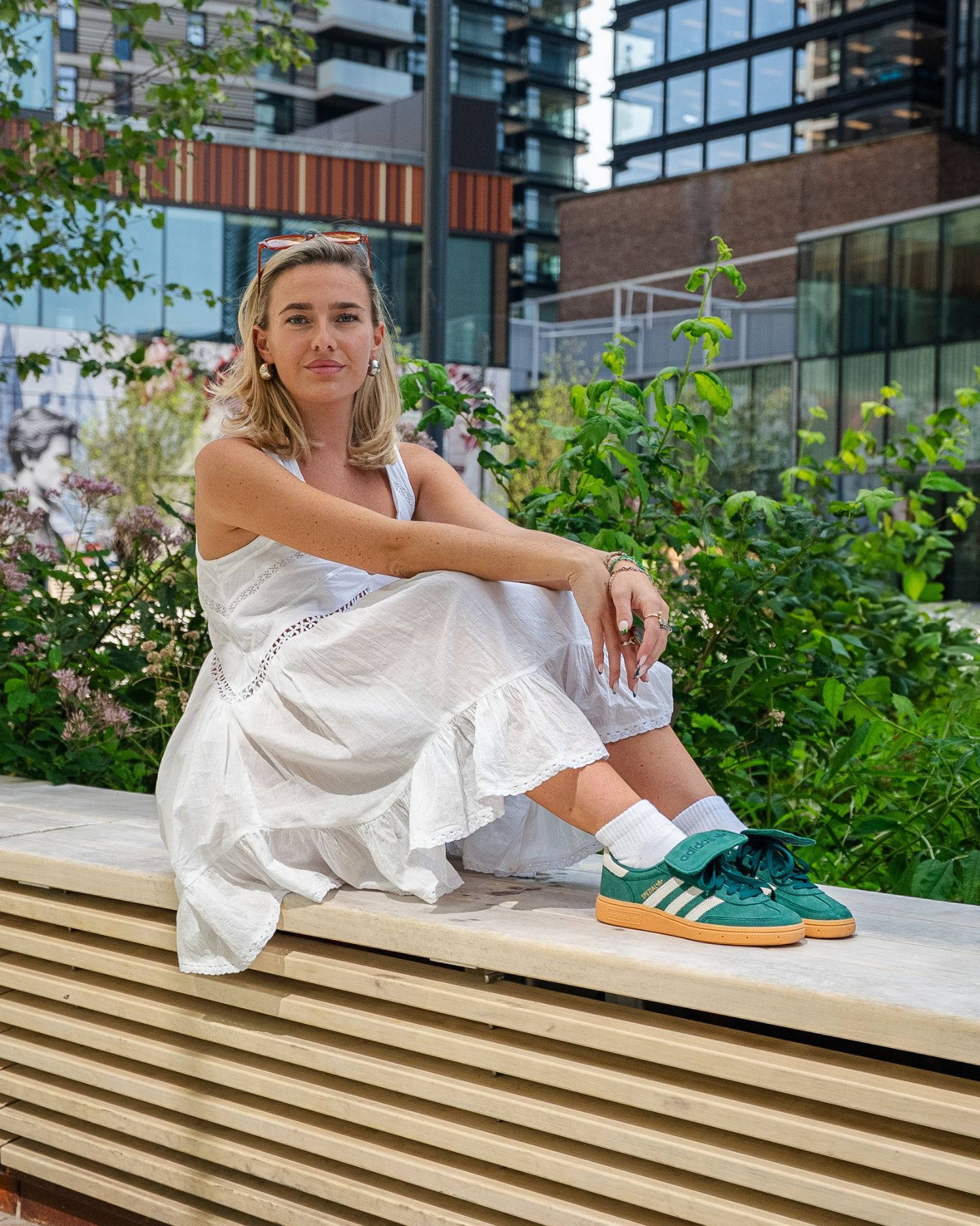 adidas Handball Spezial LT Core Green White | Outfit