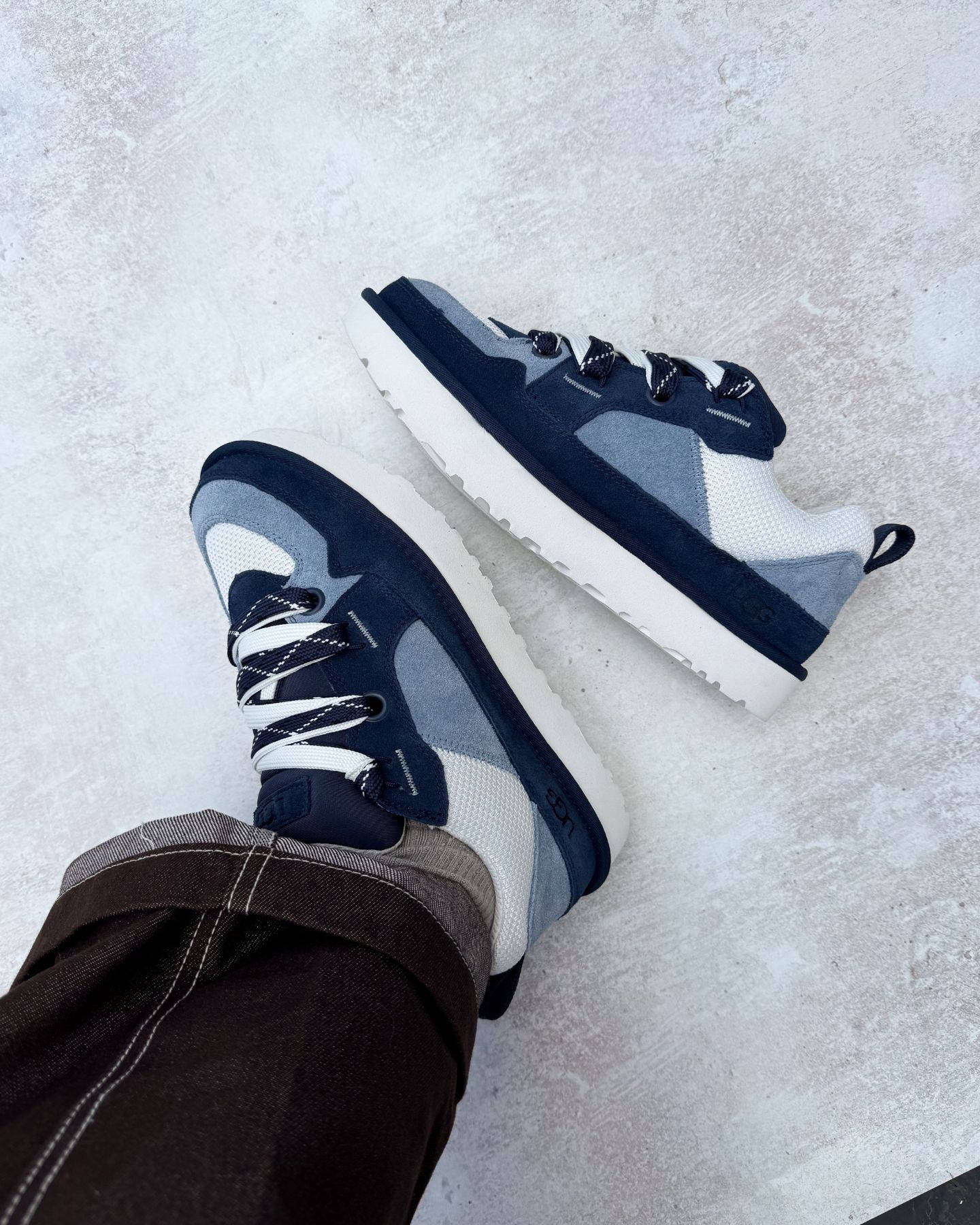 UGG Lo Lowmel Blue On Foot Outfit
