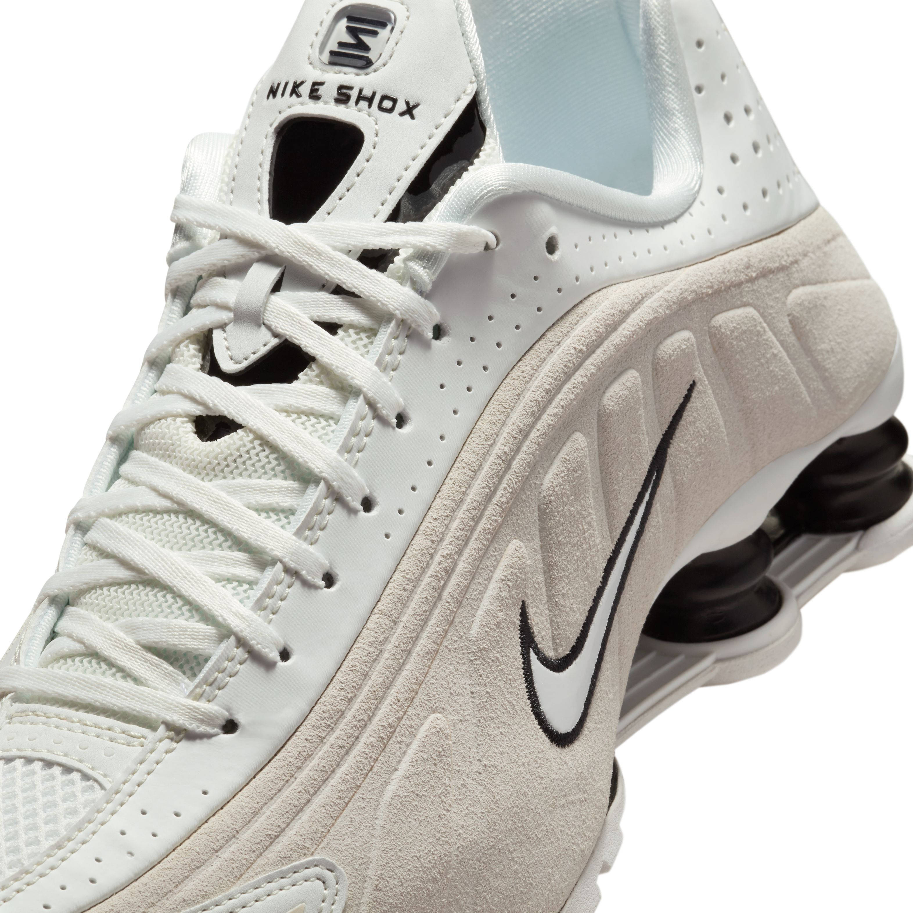 Nike Shox R4 Summit White Black Suede HQ7739 100 side