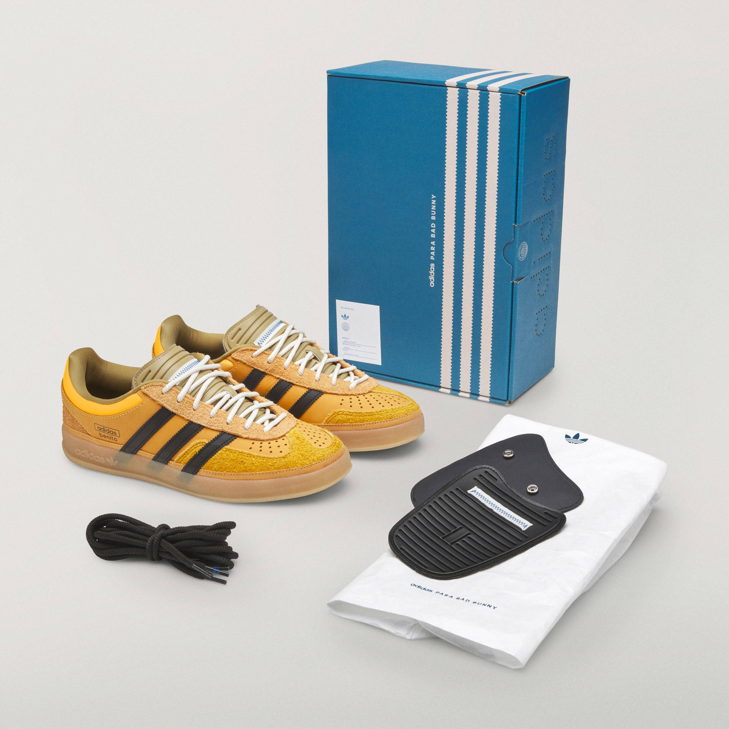 Bad Bunny x adidas Gazelle Indoor Solar Gold Pack