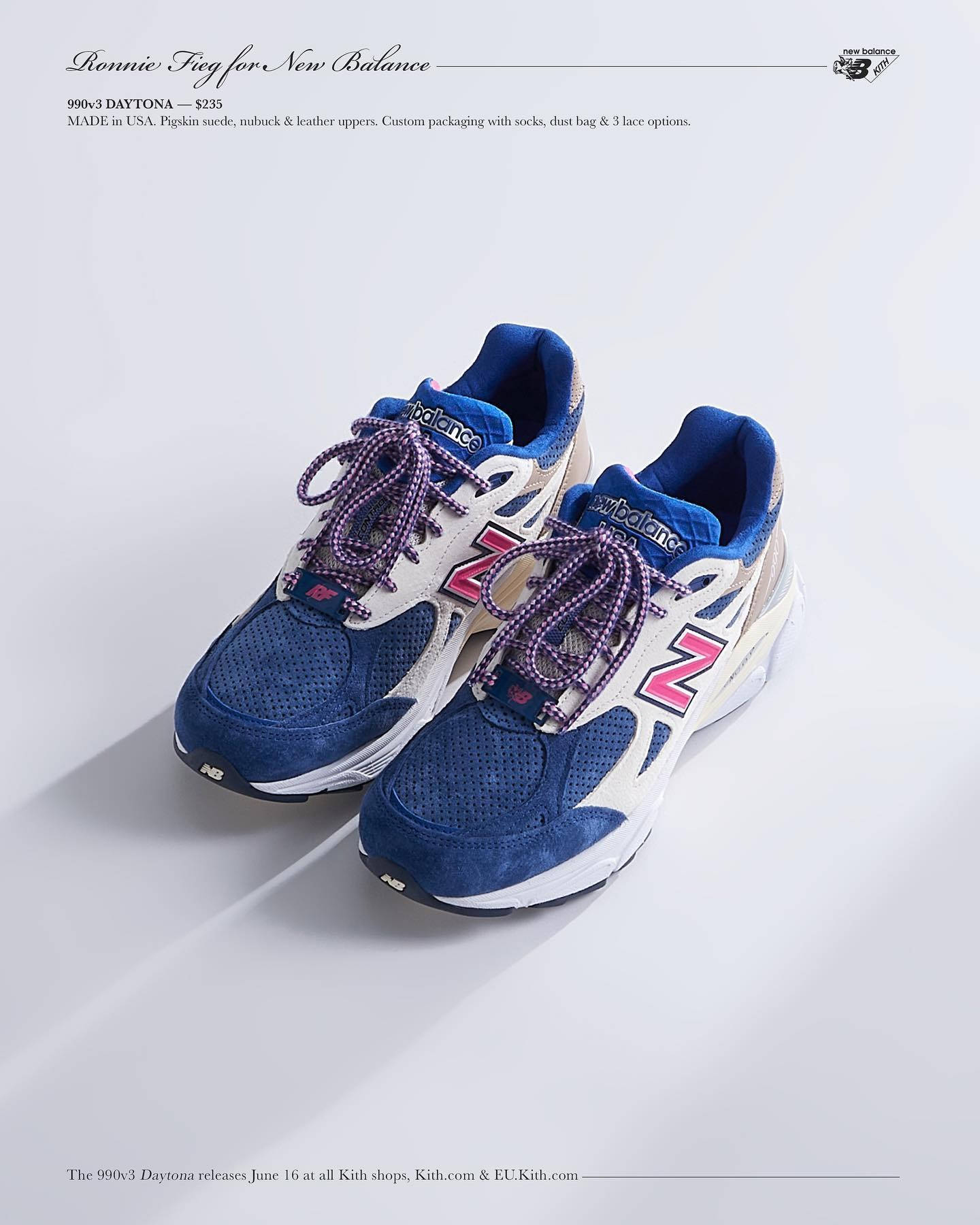 kith x new balance 990v3 daytona