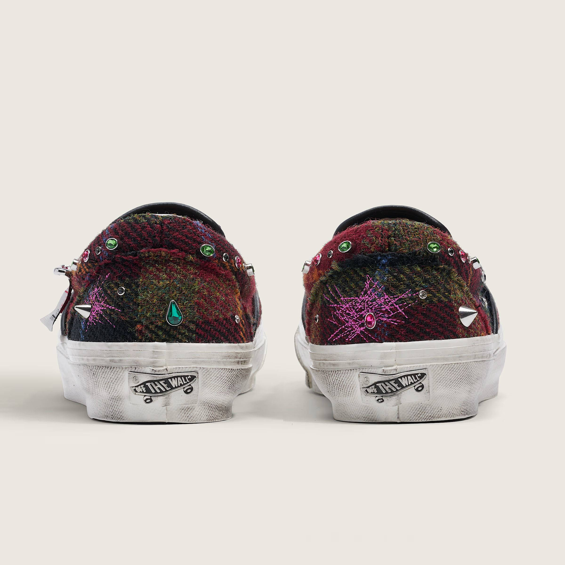 Harris Tweed x Vans Premium Classic Slip On Red VN000E96BJN back