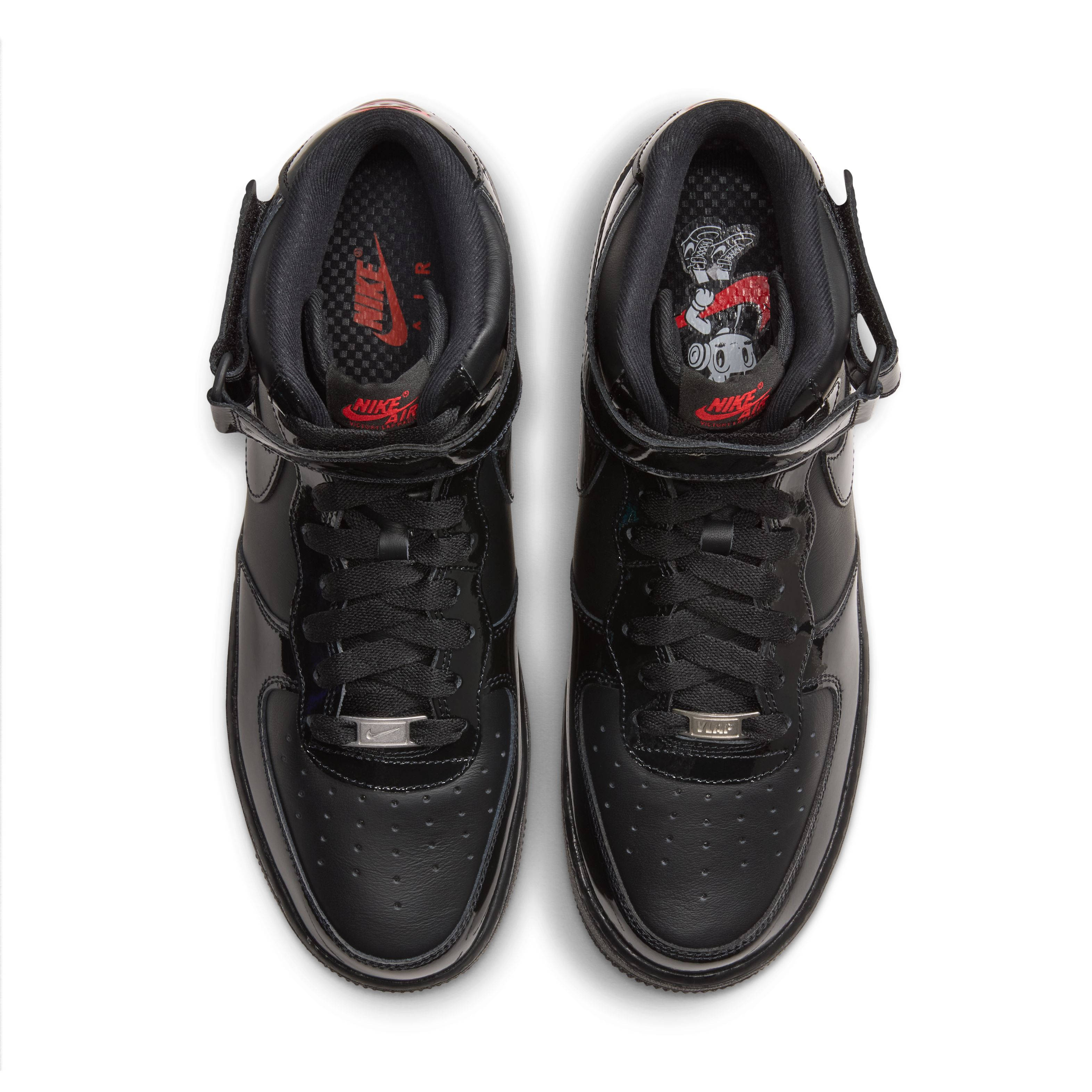 Victory Lap Radio x Nike Air Force 1 Mid Black JA7806 001 middle