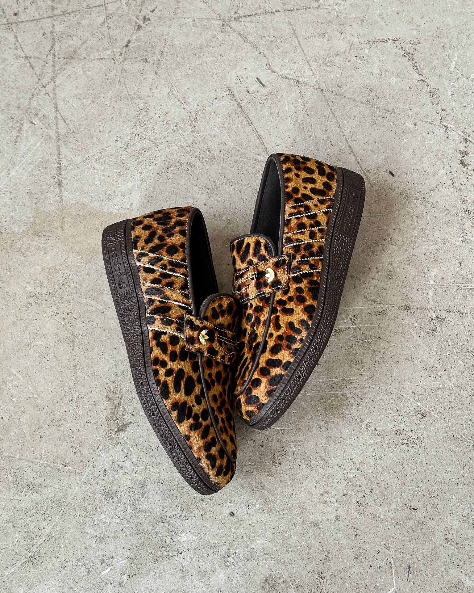 adidas handball spezial leopard flatlay