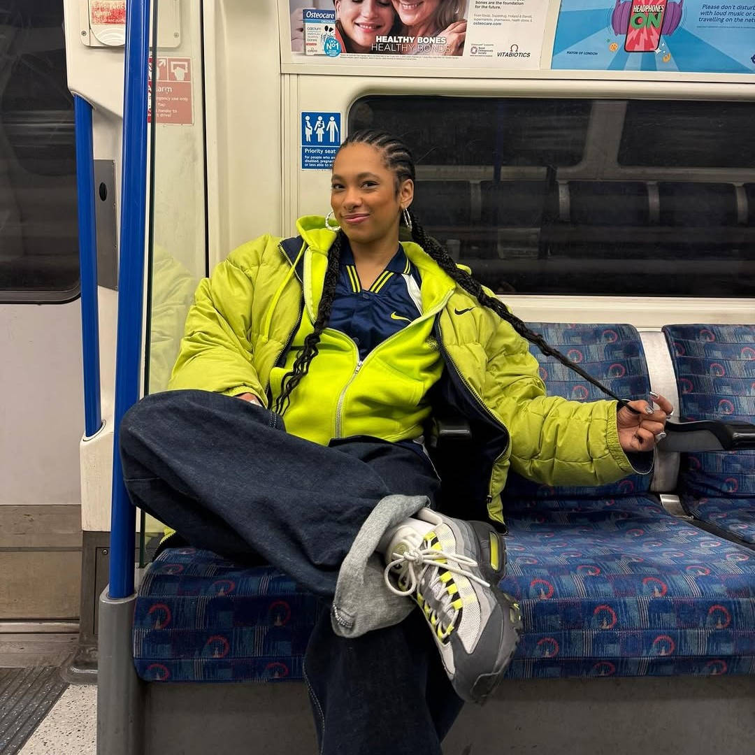 neon 110 styled with acg nike jacket on the london underground