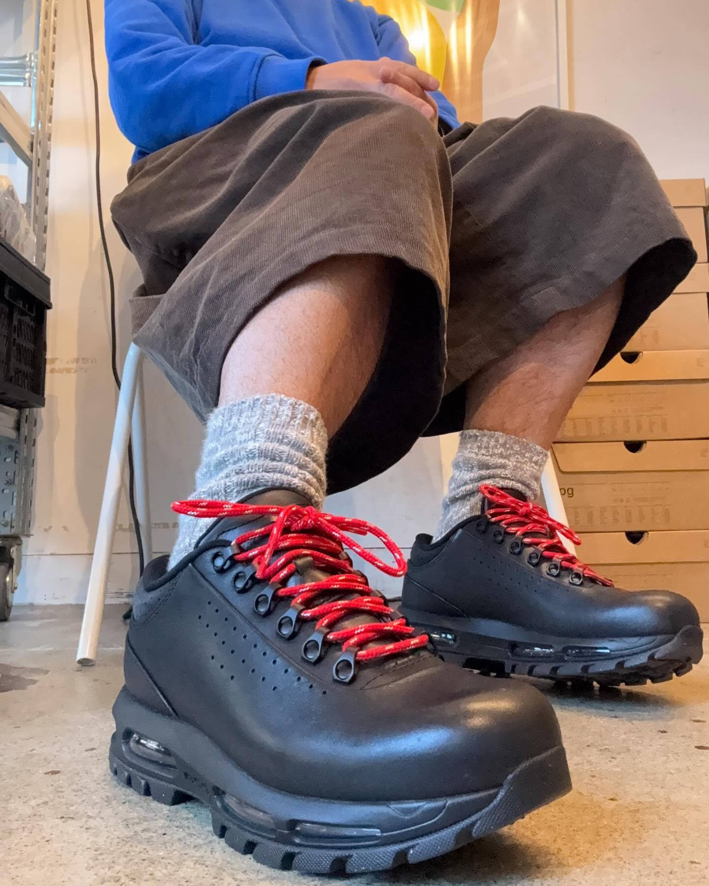 Nike ACG goadome low with red laces styled 