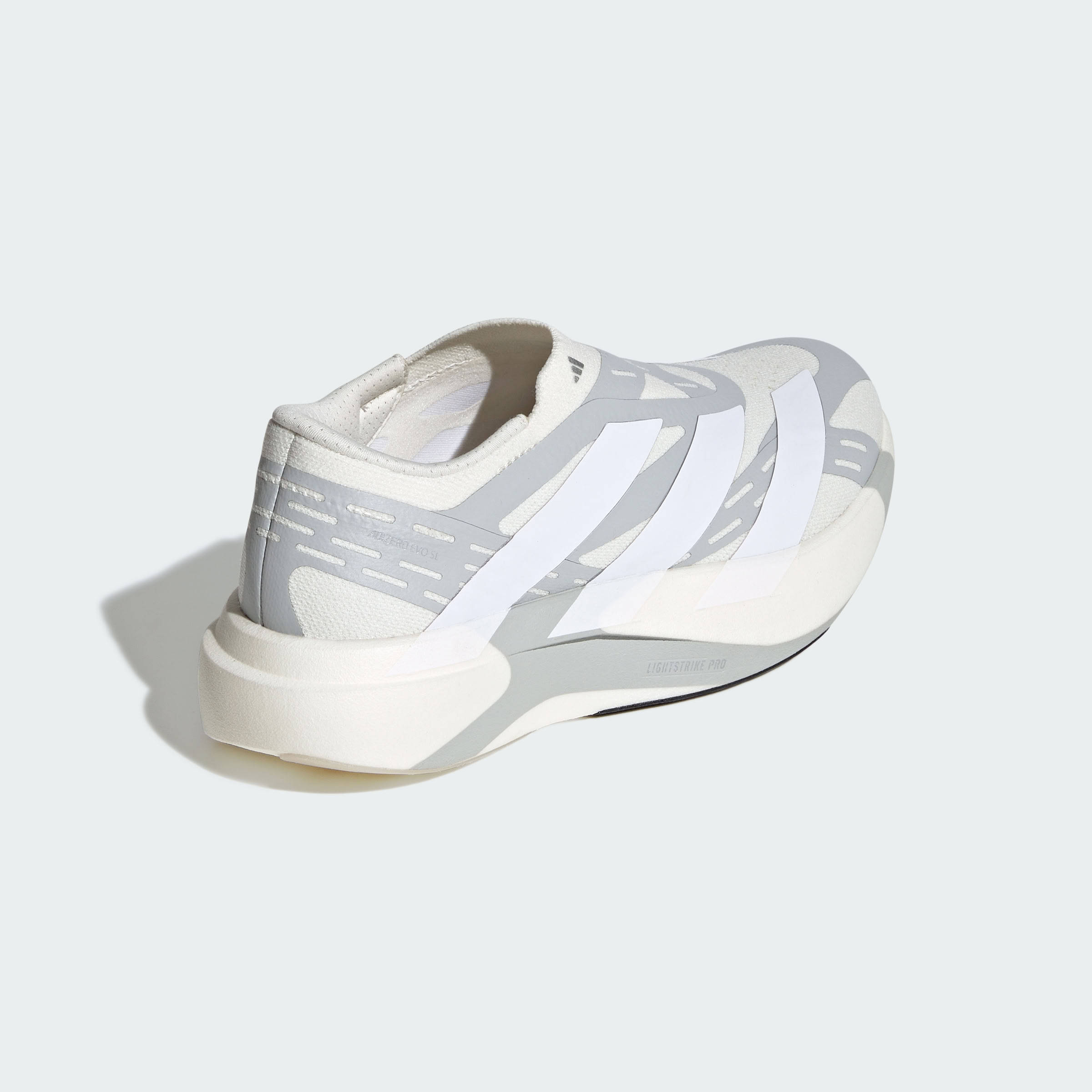 adidas Adizero Evo SL Laceless White Grey Heel