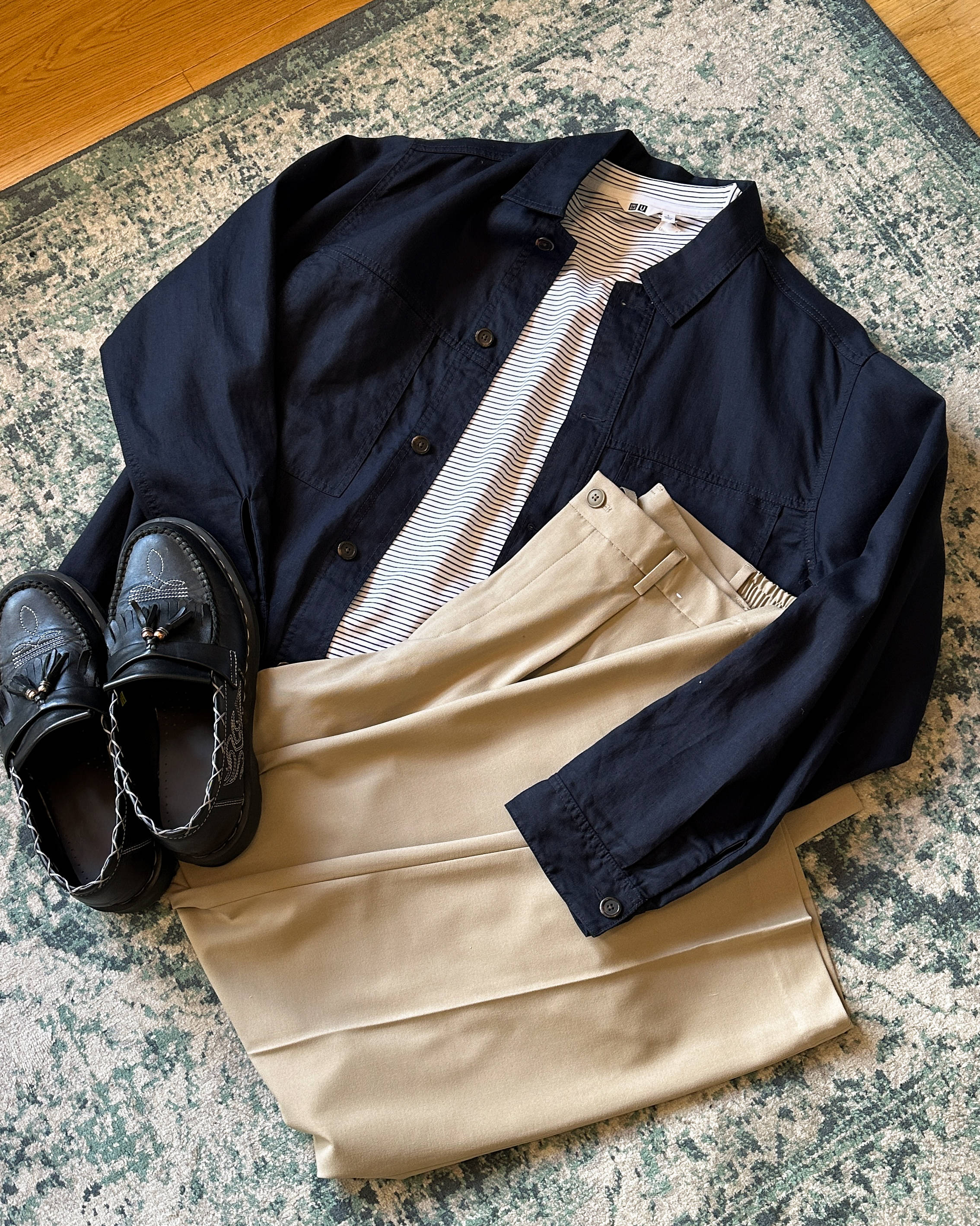 outfit 3 uniqlo april flat lay
