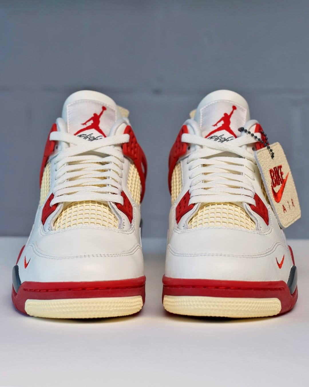 nigel sylvester air jordan 4 sail cinnabar front facing shoe images