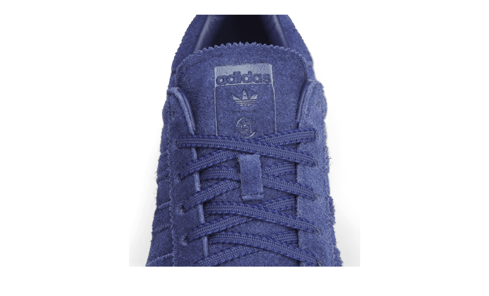 CLOT x adidas Superstar Dark Blue Cardboard KJ0283 tongue