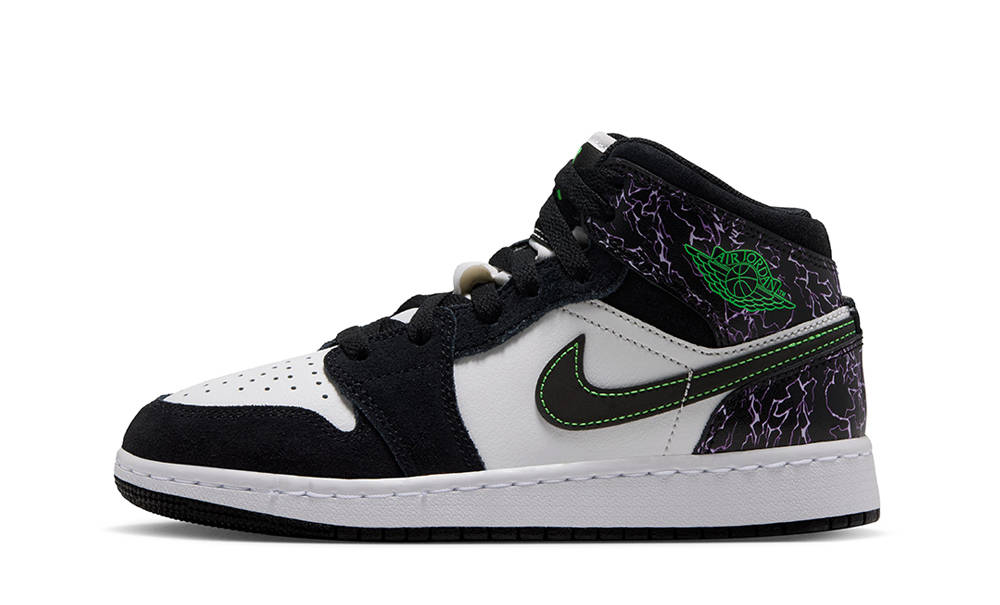 Air Jordan 1 Mid SE GS Black Scream Green IQ5514-001