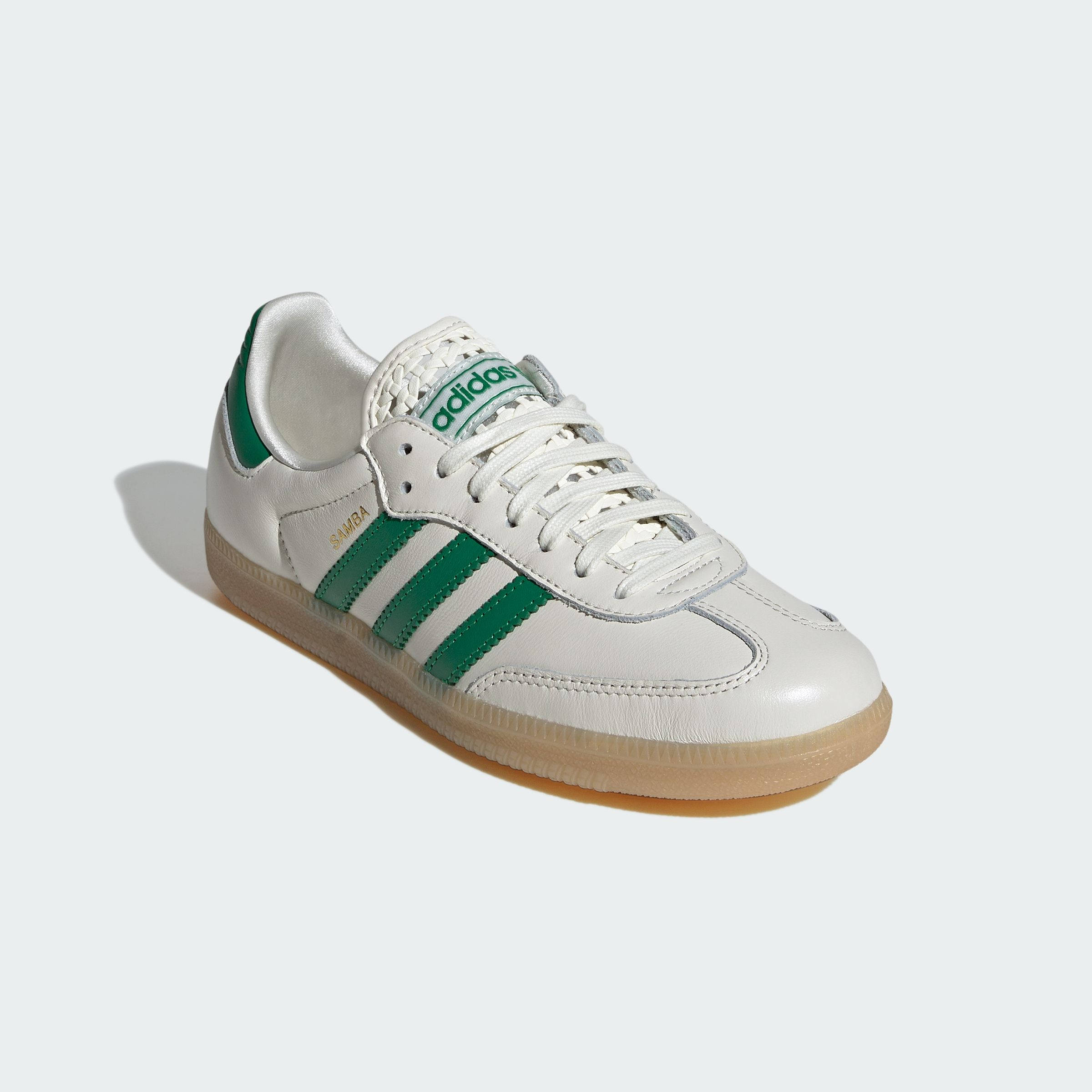 adidas Samba OG Basketweave Tongue White Green IH3983 front
