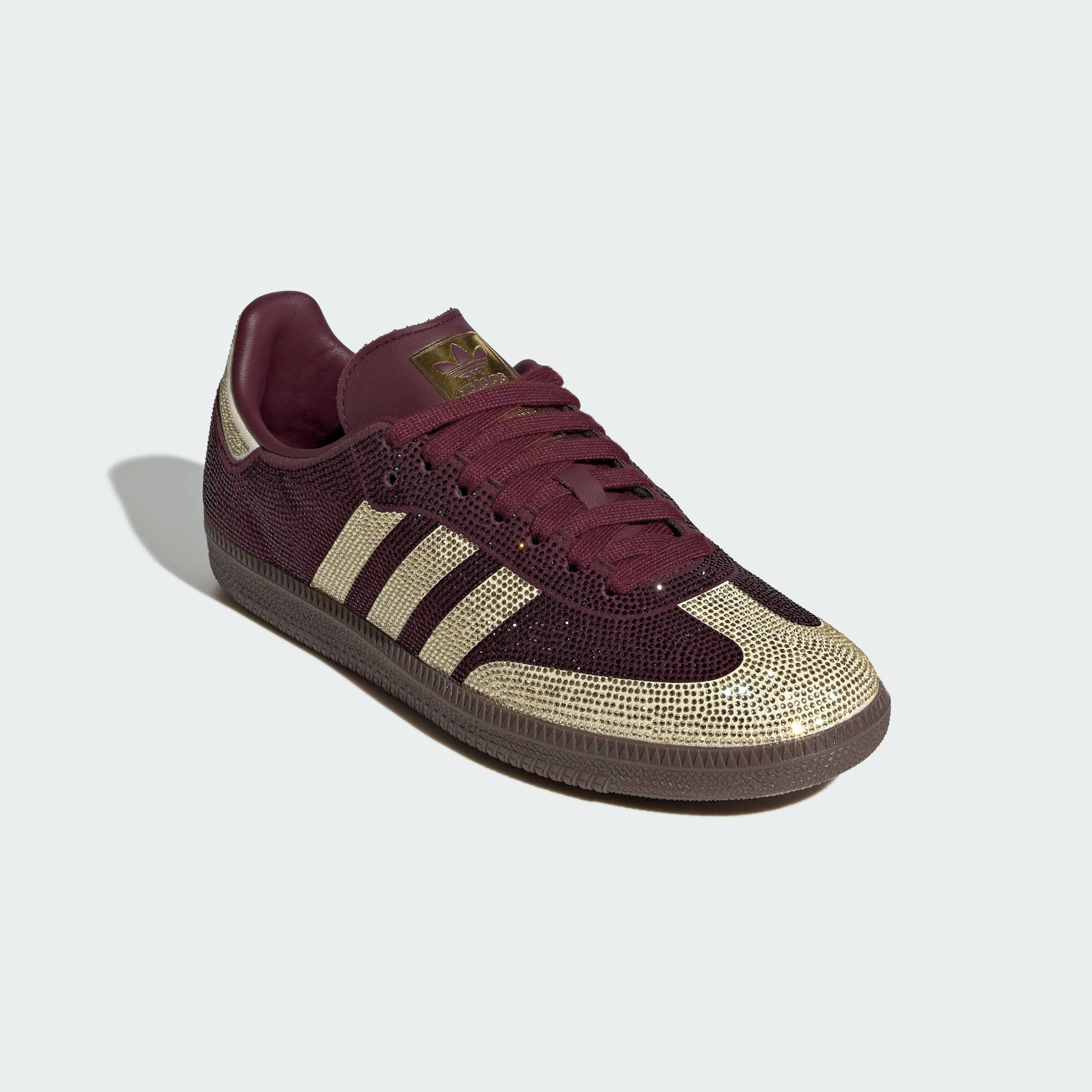 adidas Samba OG Rhinestone Maroon Vanilla KJ7488 front