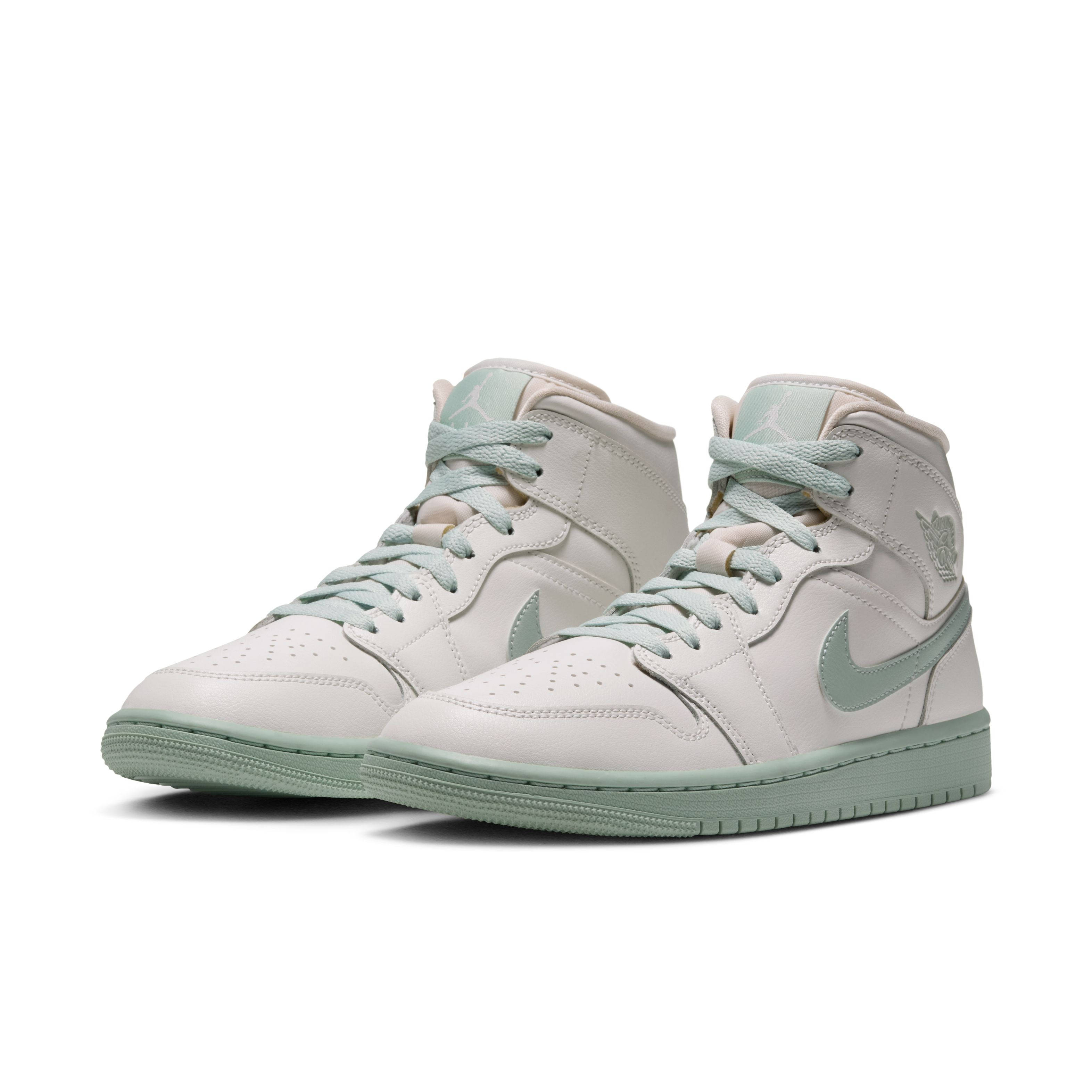 Air Jordan 1 Mid Sail Pistachio Frost BQ6472 124 front