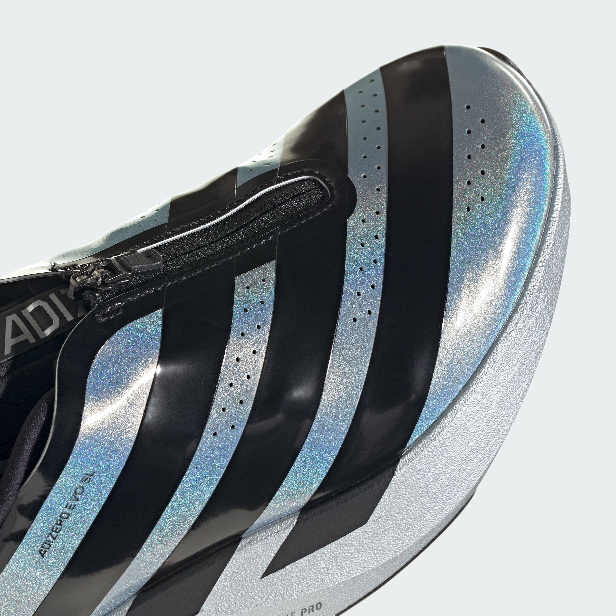 adidas Adizero EVO SL Zip Silver Metallic Black KH7787 toe