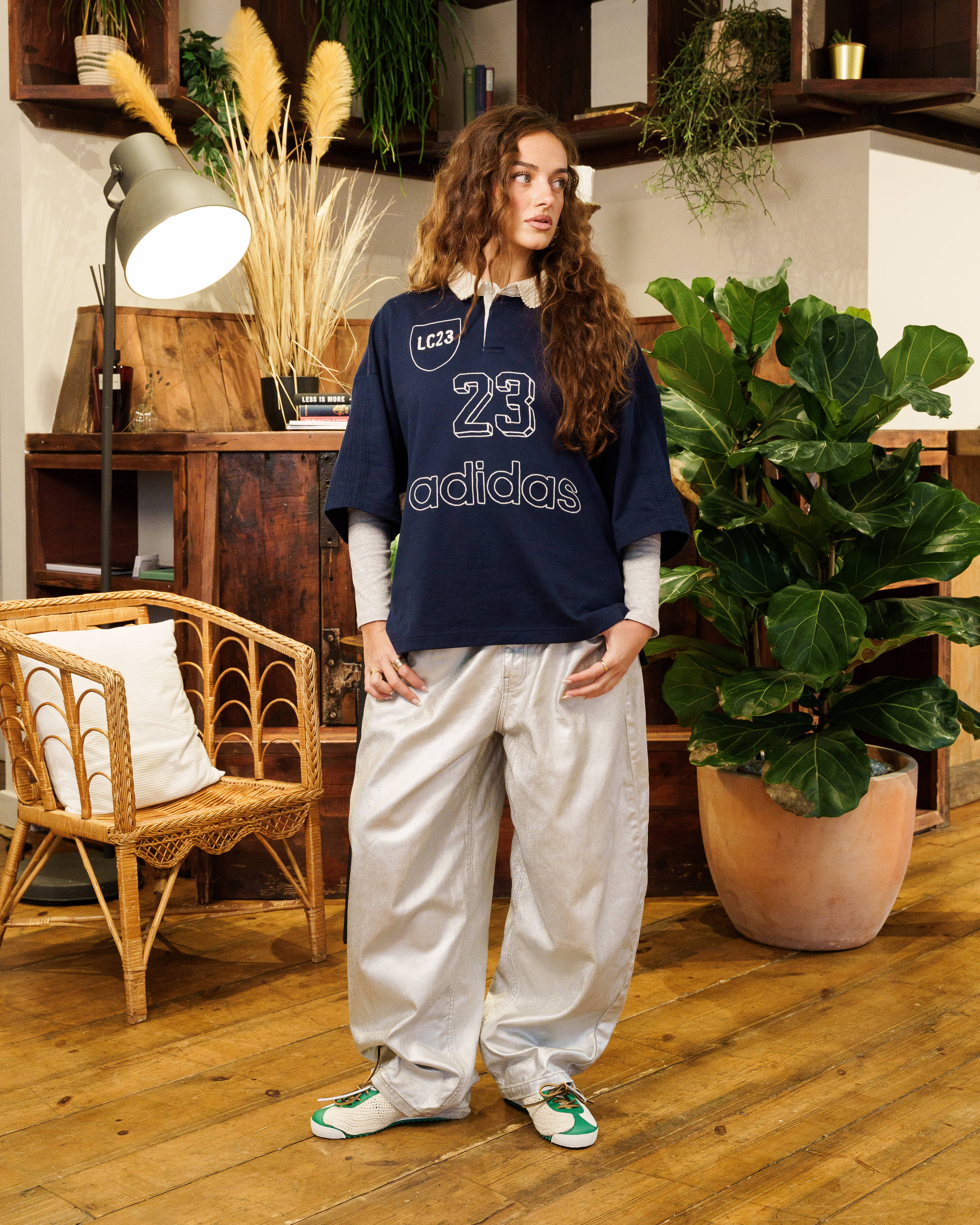 LC23 x adidas collection 2025 styled with made in italy jersey tracksuit bottoms and Italia 60s
