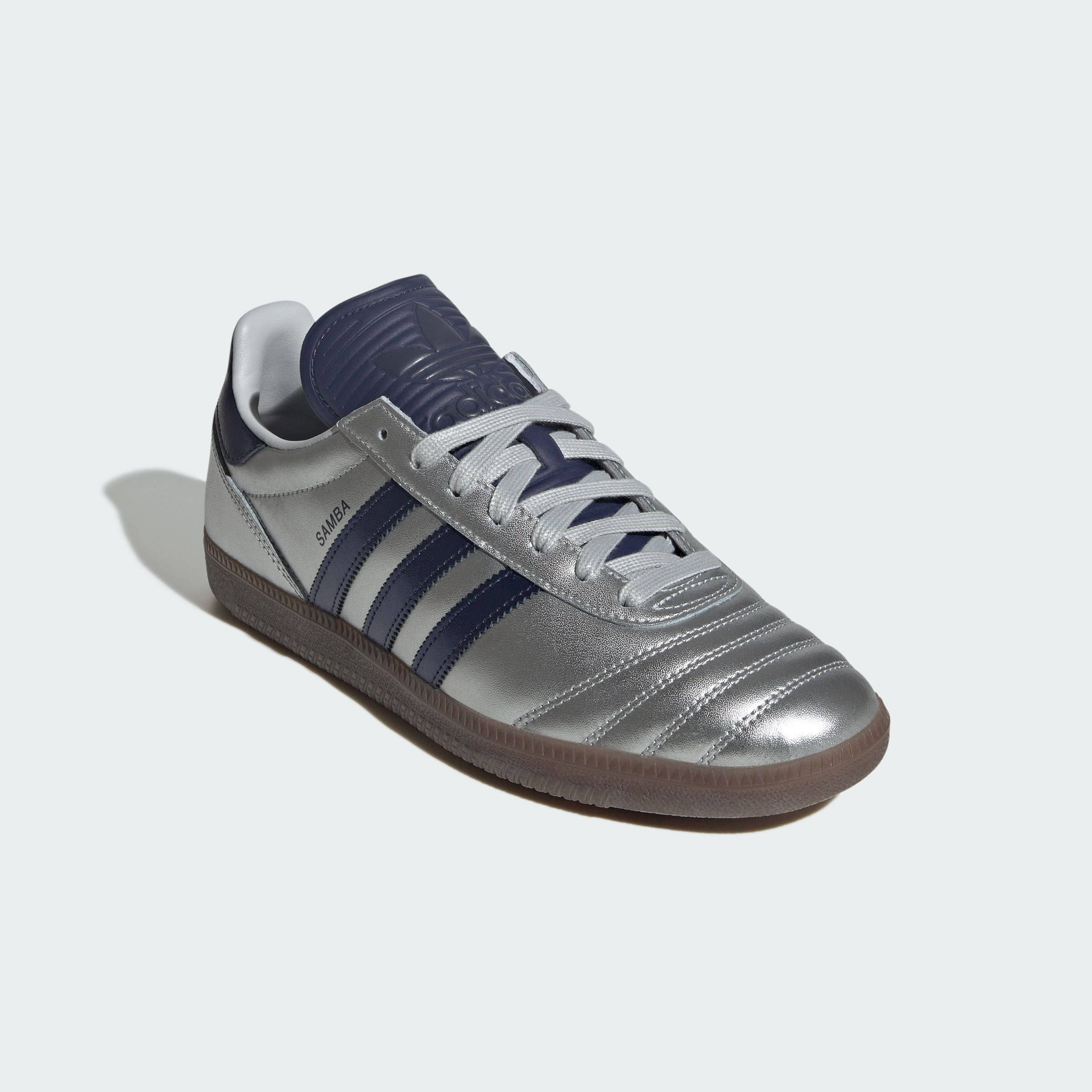 adidas Samba JP Silver Metallic Dark Blue JR2181 front
