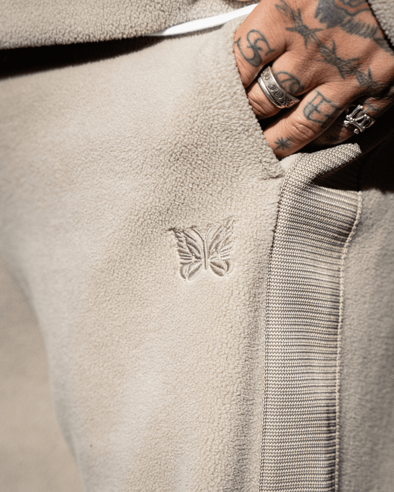 UNIQLO x NEEDLES Fleece Wide Trousers Beige
