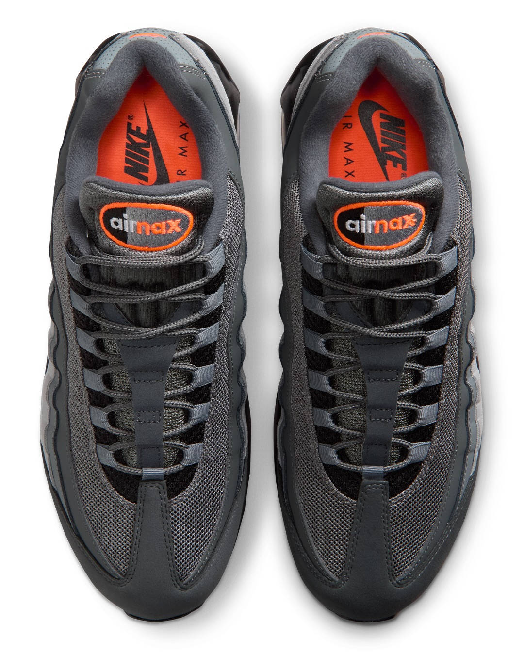 air max 95 black total orange top down