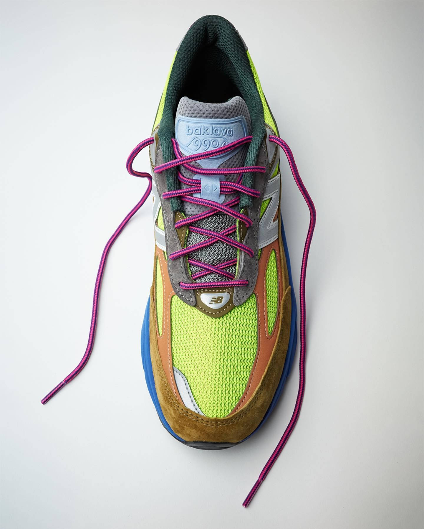 action bronson x nb 990v6 baklava top down angle